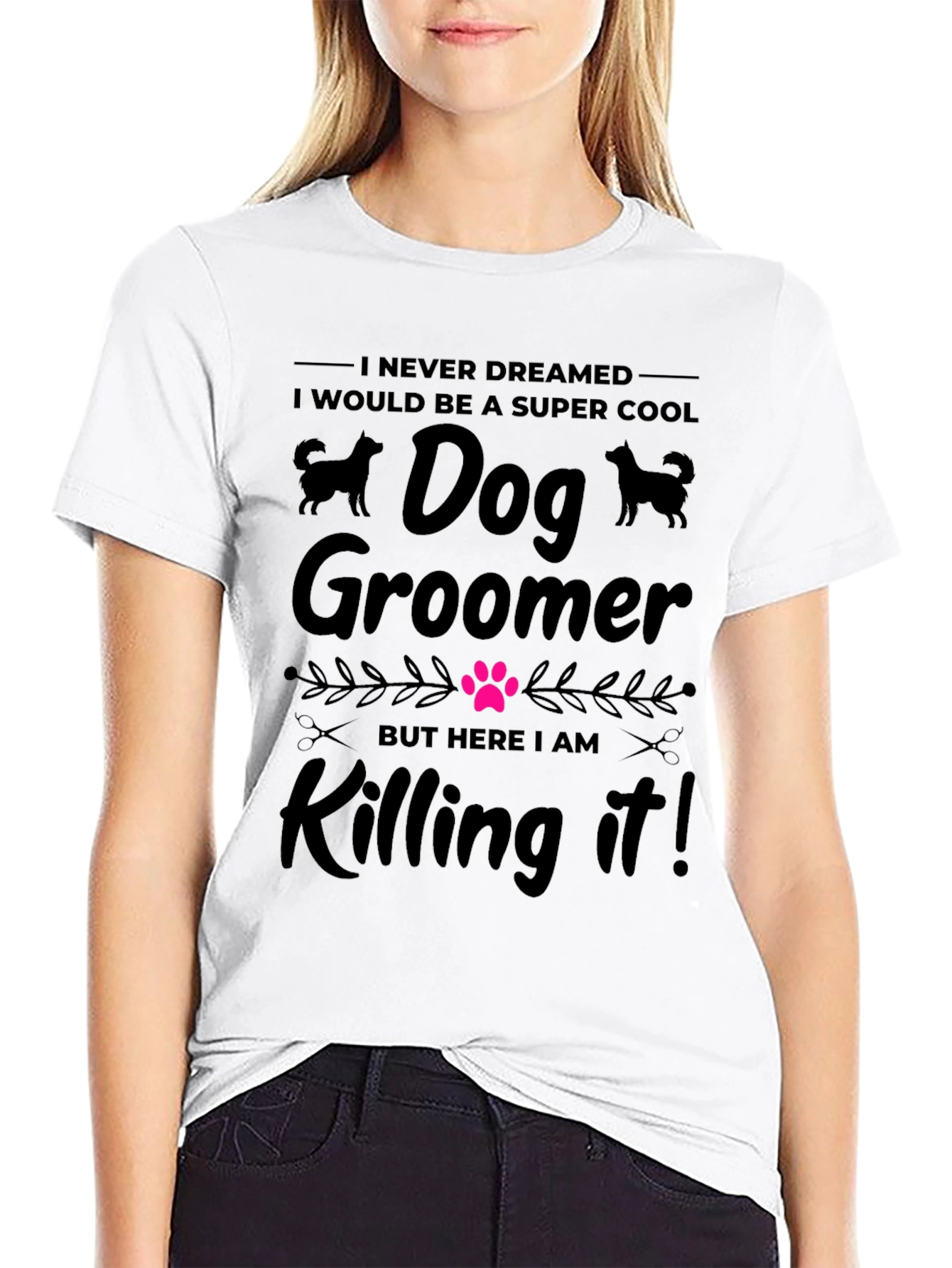 Black Super Cool Dog Groomer T-Shirt view 9
