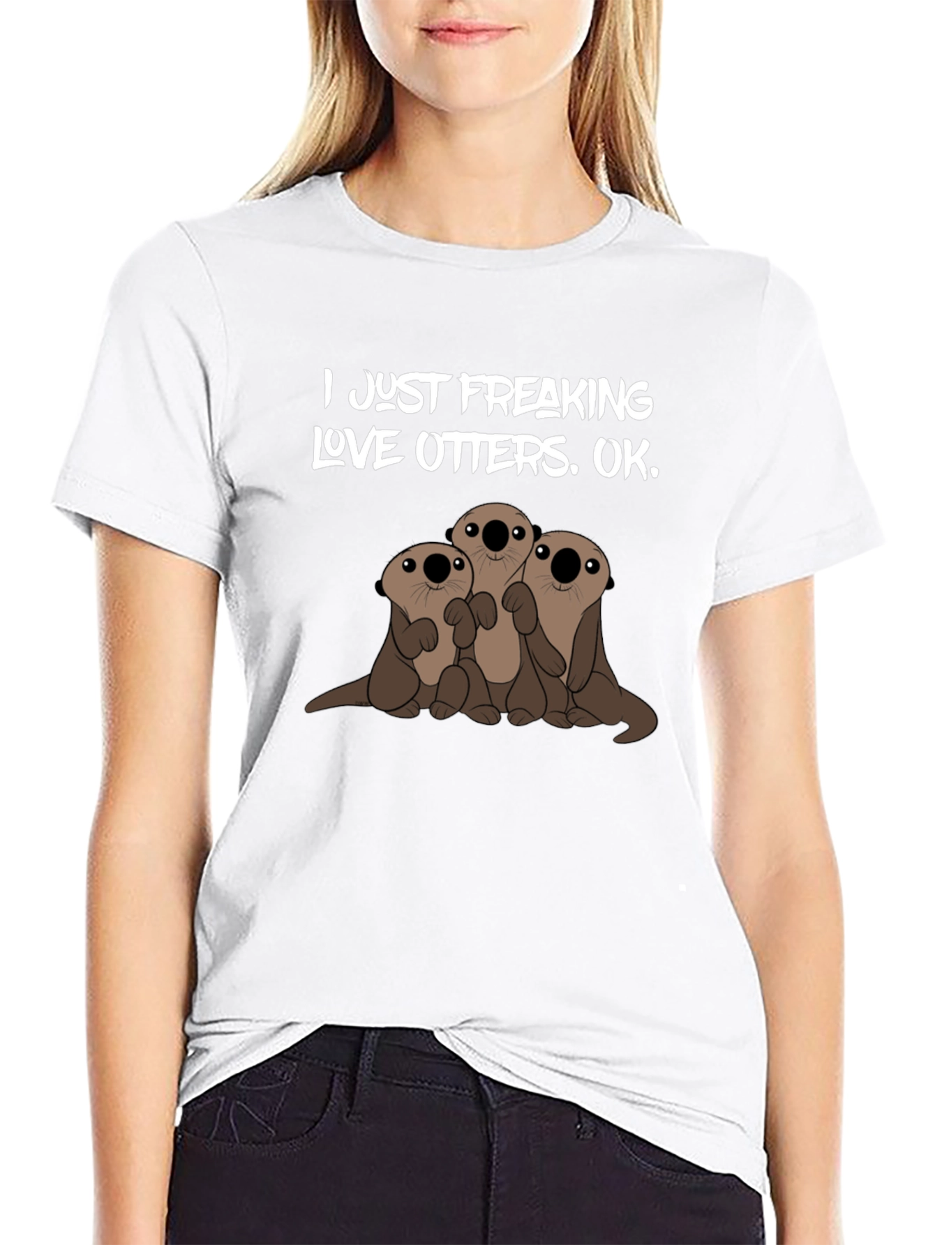 Black I Love Otters Graphic Tee view 9