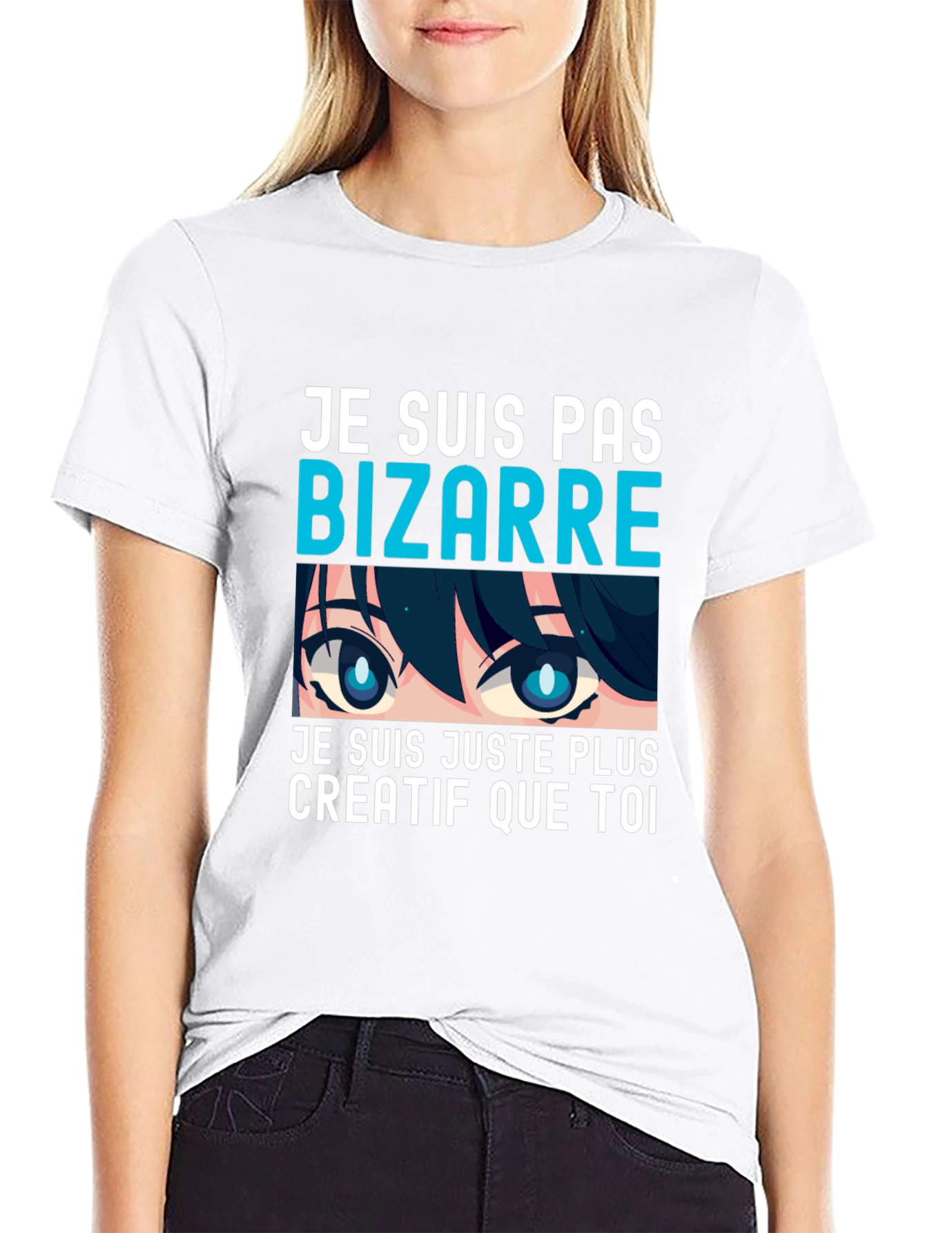 Black Creative Anime Eyes Graphic T-Shirt - Unique Tee view 9