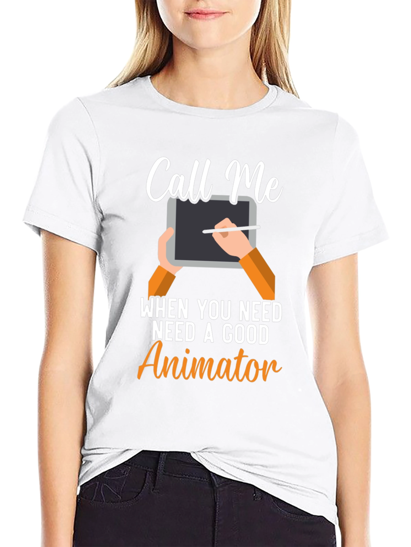 Black Call Me Animator T-Shirt - Creative Design view 9