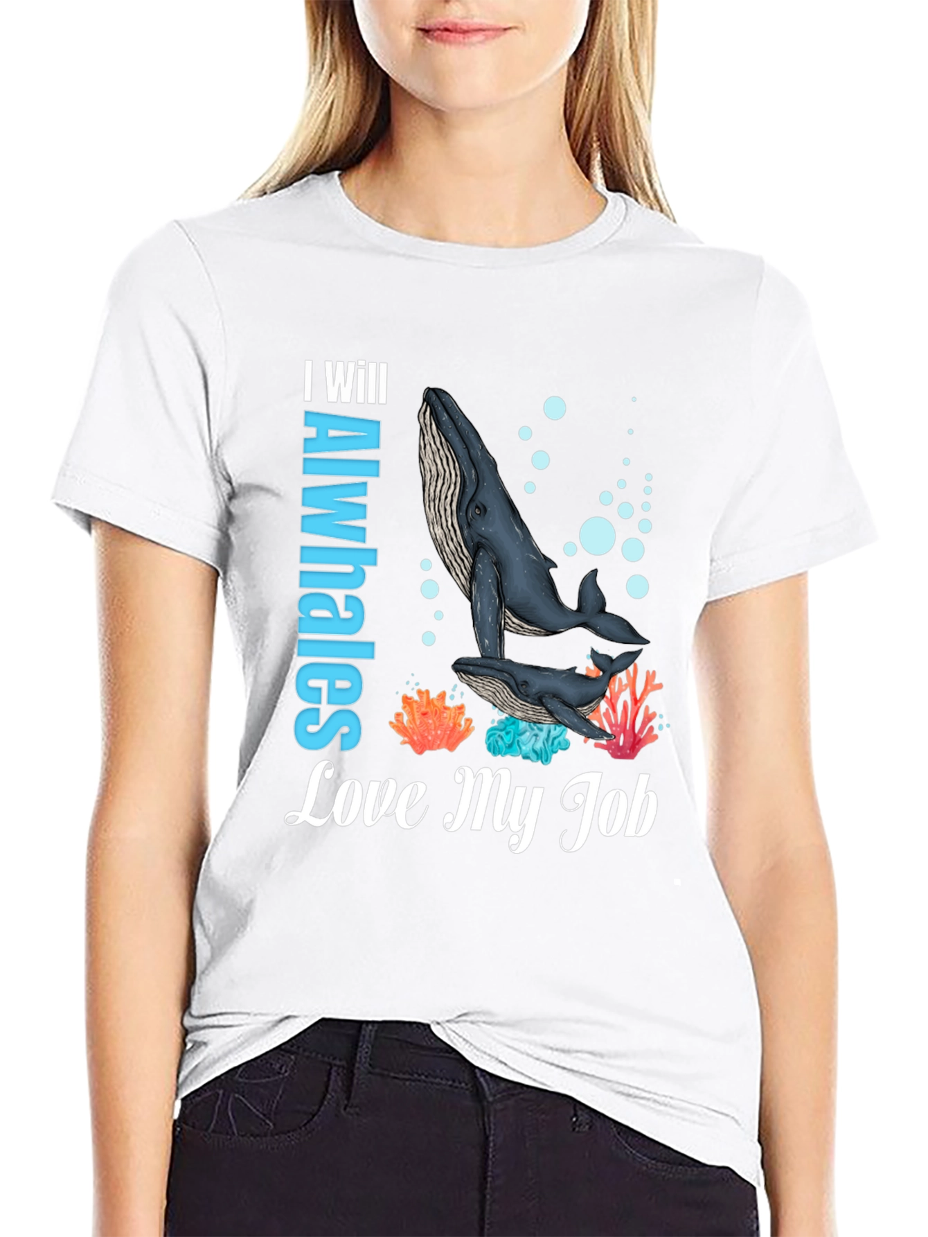 Black I Will Alwhales Love My Job T-Shirt view 9