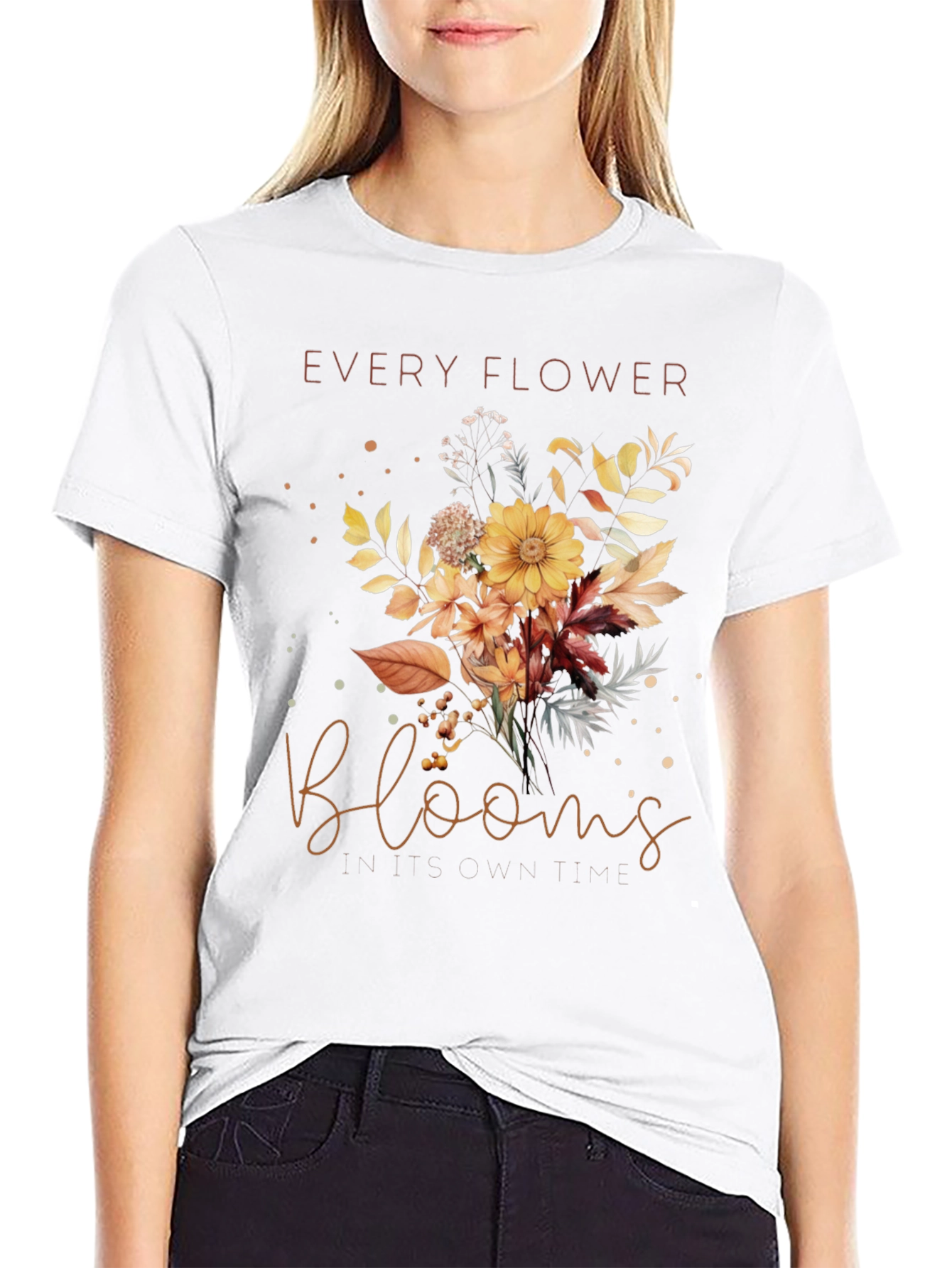 Black Every Flower Blooms T-Shirt - Floral Graphic Tee view 9