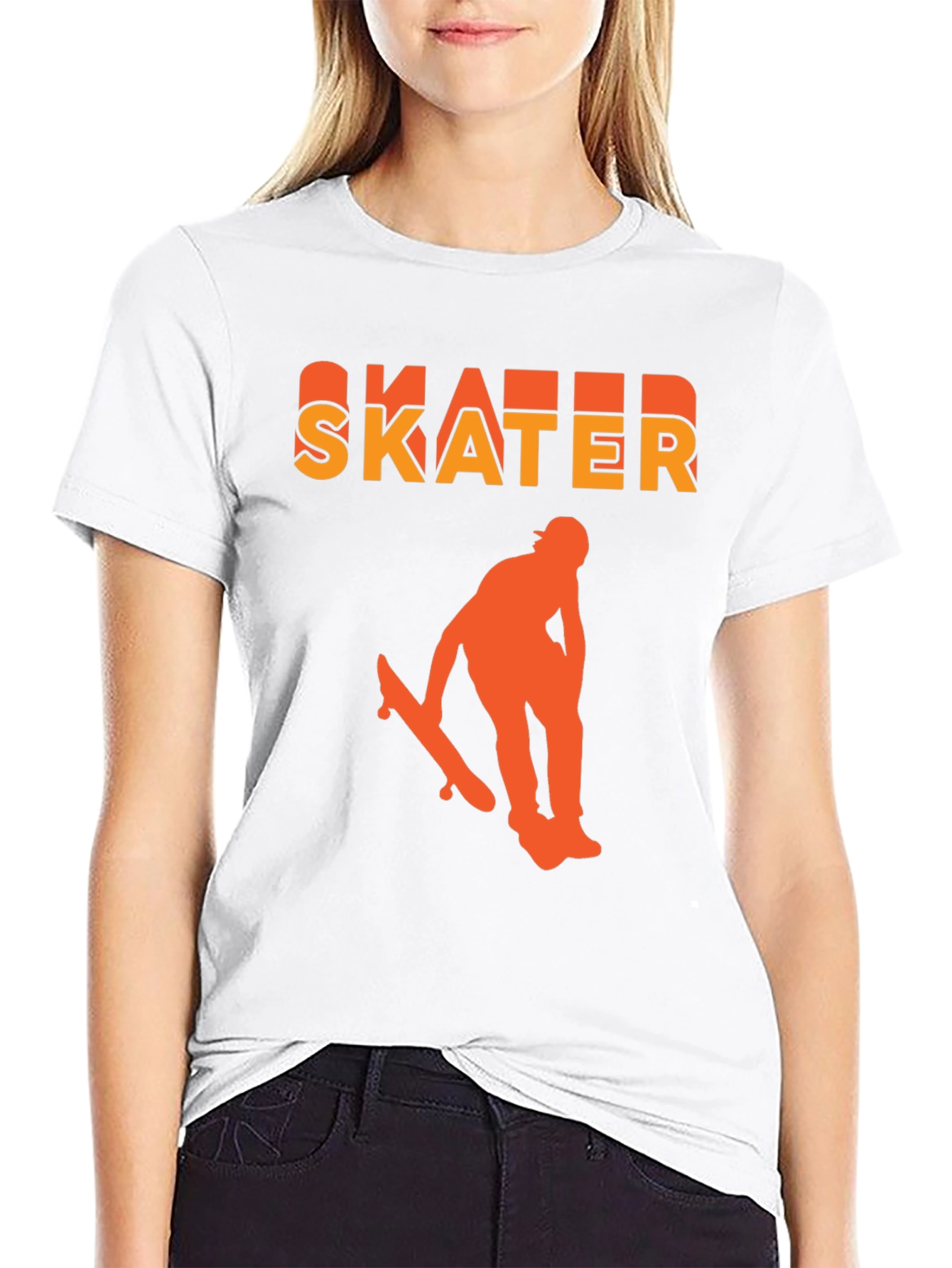 Black Skater Graphic T-Shirt - Black, Bold Design view 9