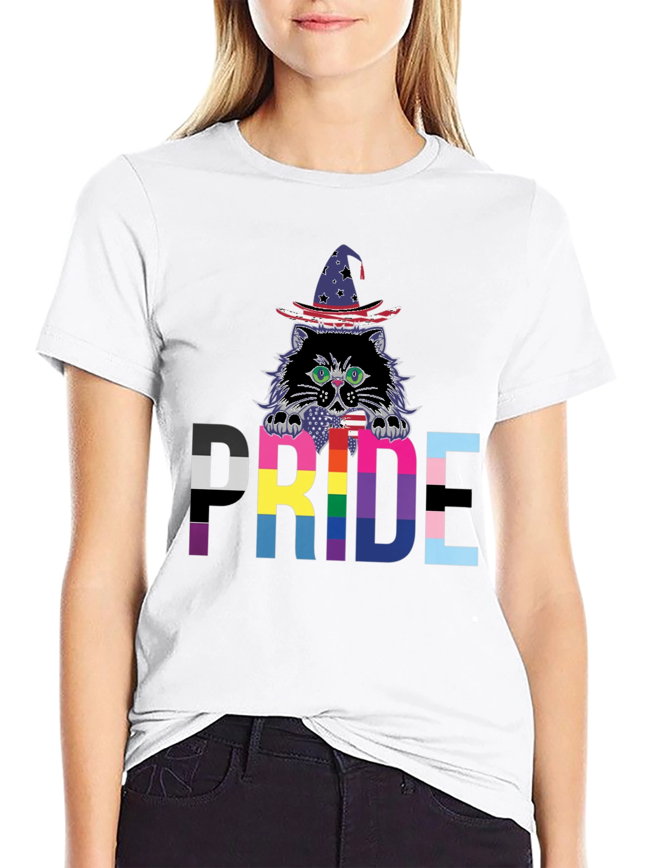 Black Pride Cat Wizard T-Shirt view 9
