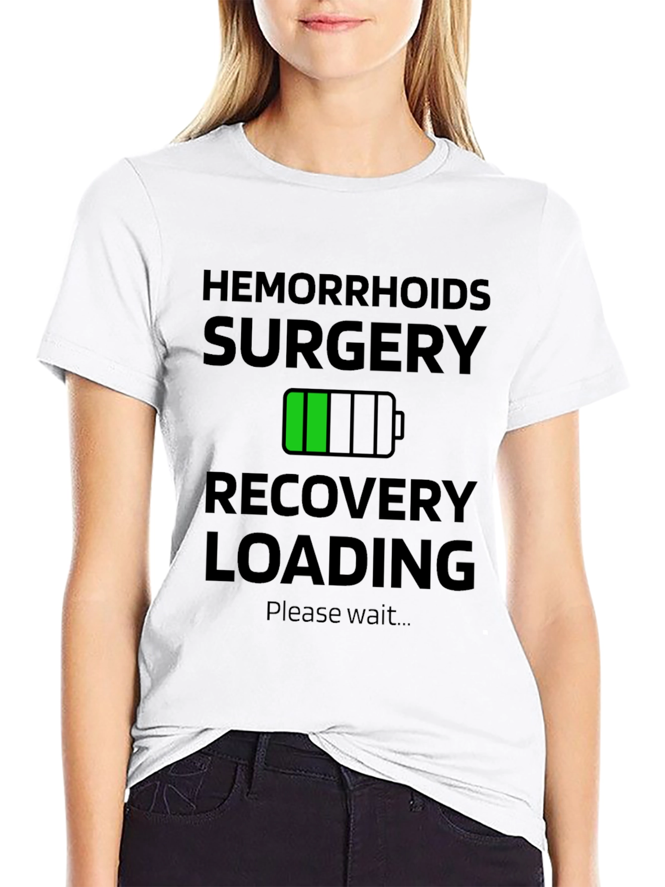 Black Hemorrhoids Surgery Recovery Funny T-Shirt view 9