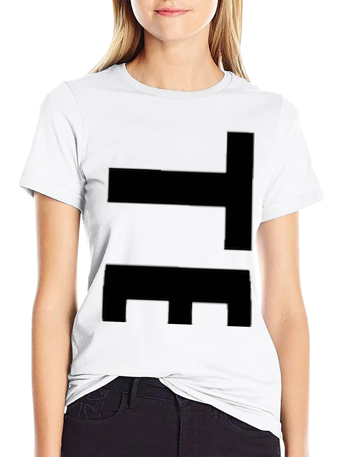Black Modern Abstract Graphic Tee - Black view 9