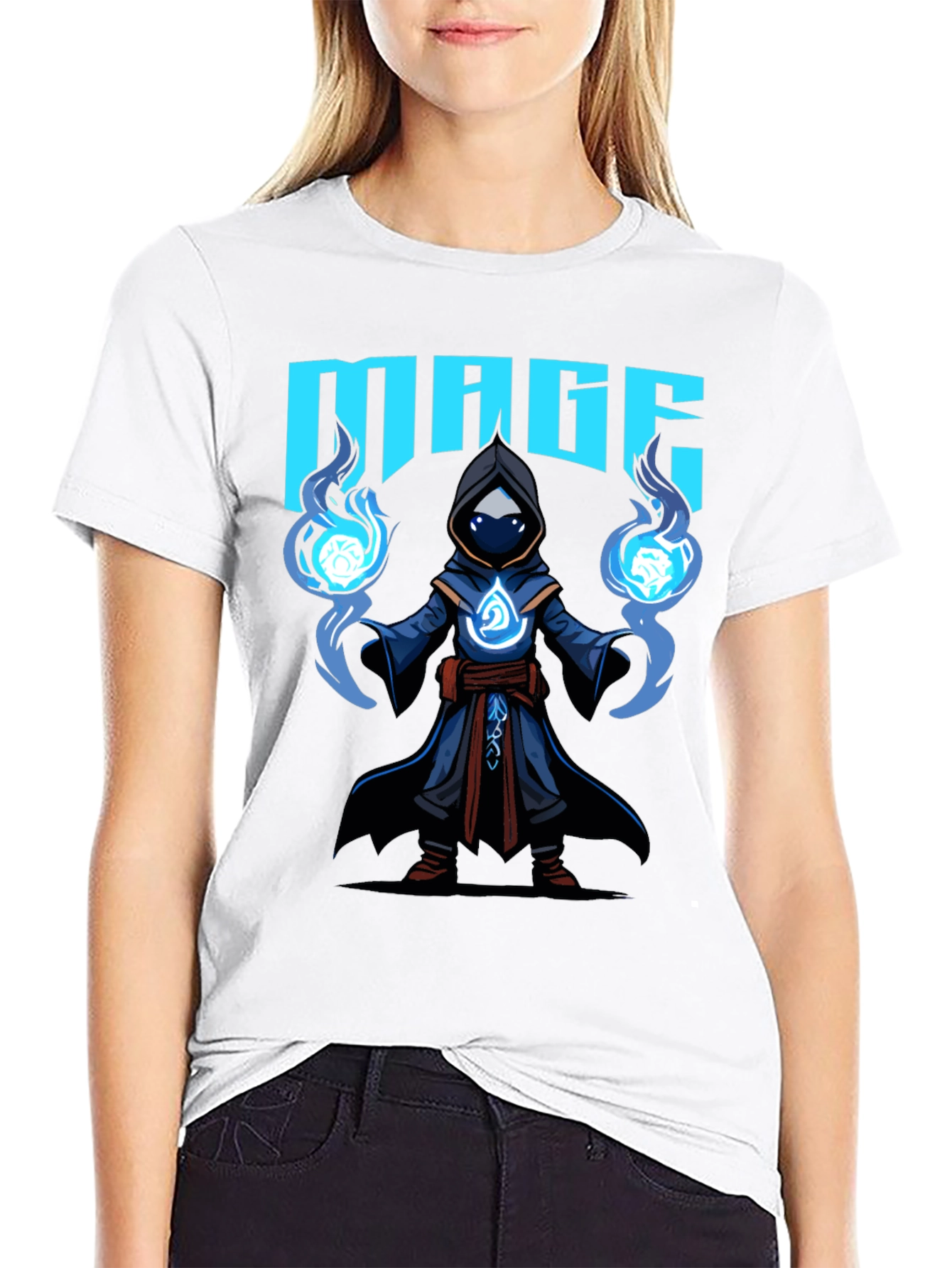 Black Mage Graphic T-Shirt - Black Cotton Tee view 9