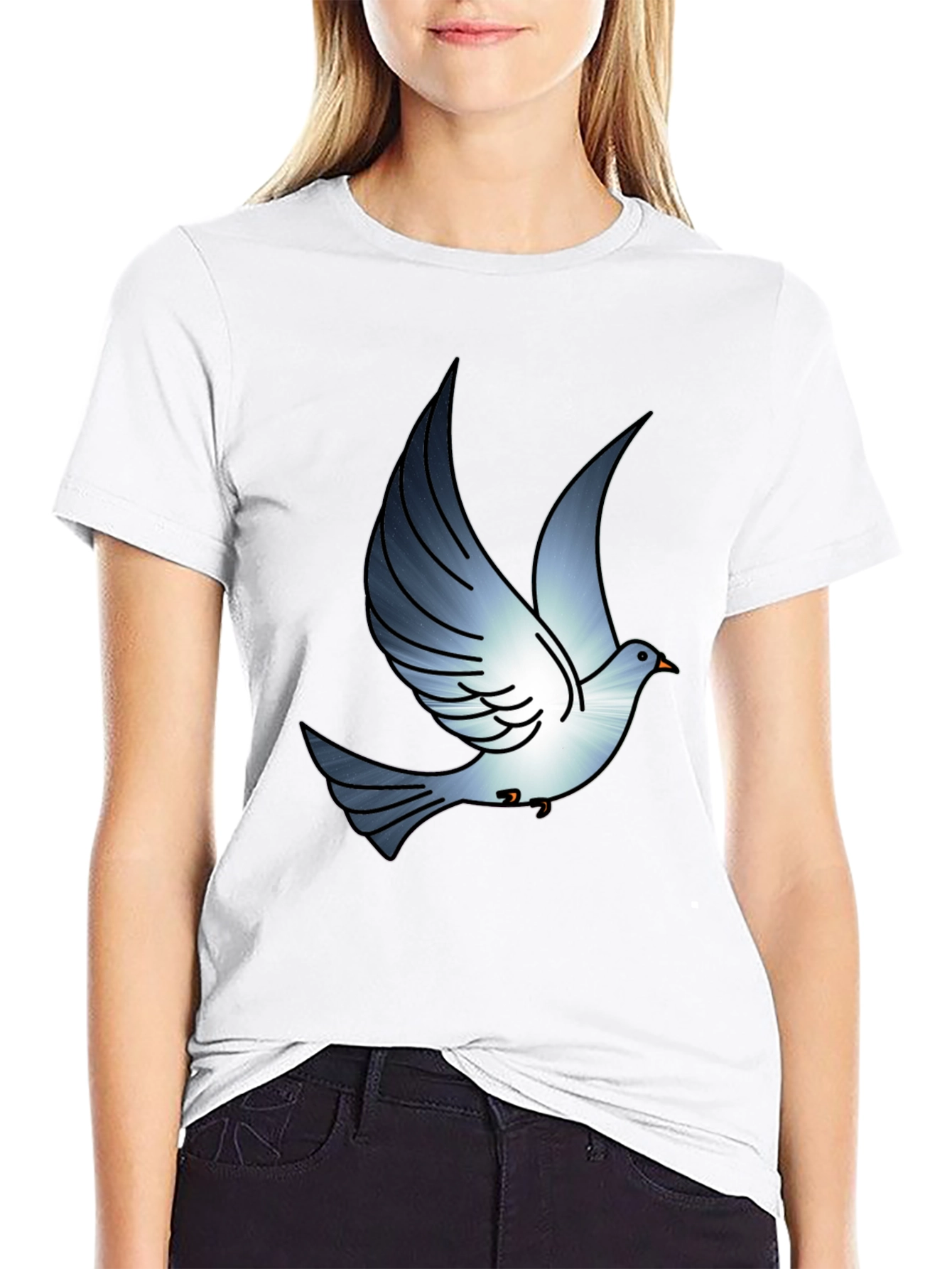 Black Dove Graphic Print Black T-Shirt view 9