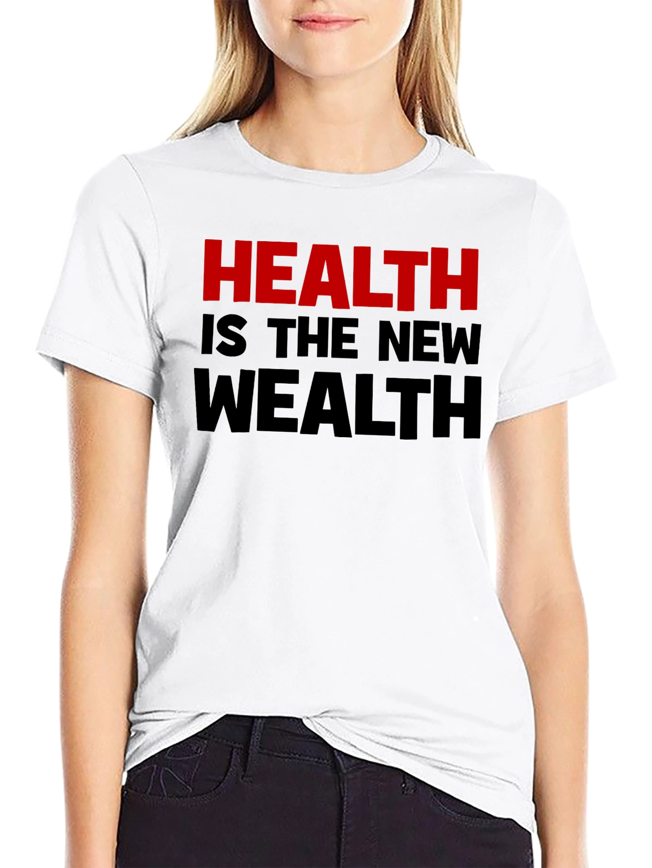 Black Health is the New Wealth Graphic T-Shirt view 9
