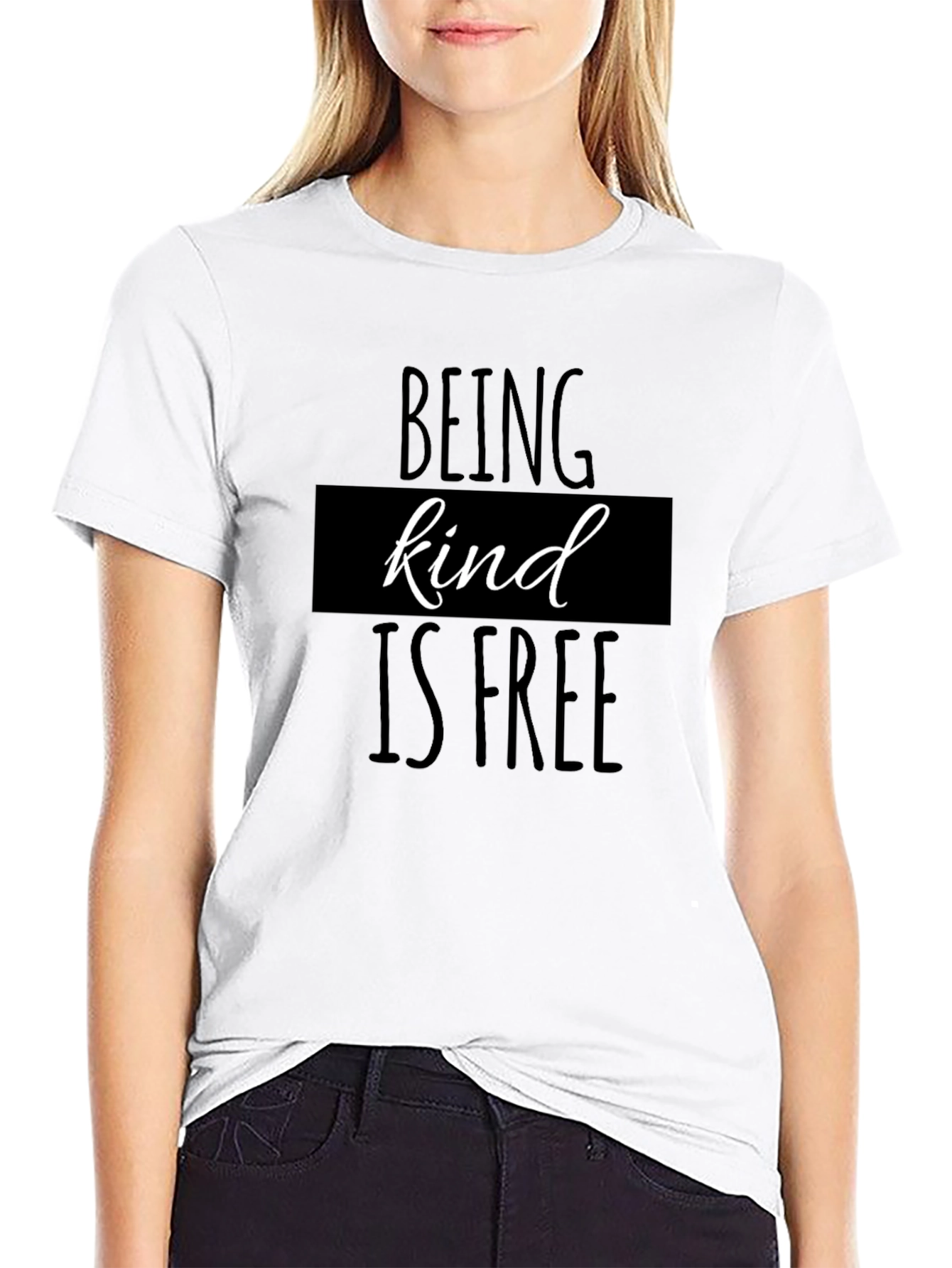 Black Kindness T-Shirt: Black Tee with Positive Message view 9