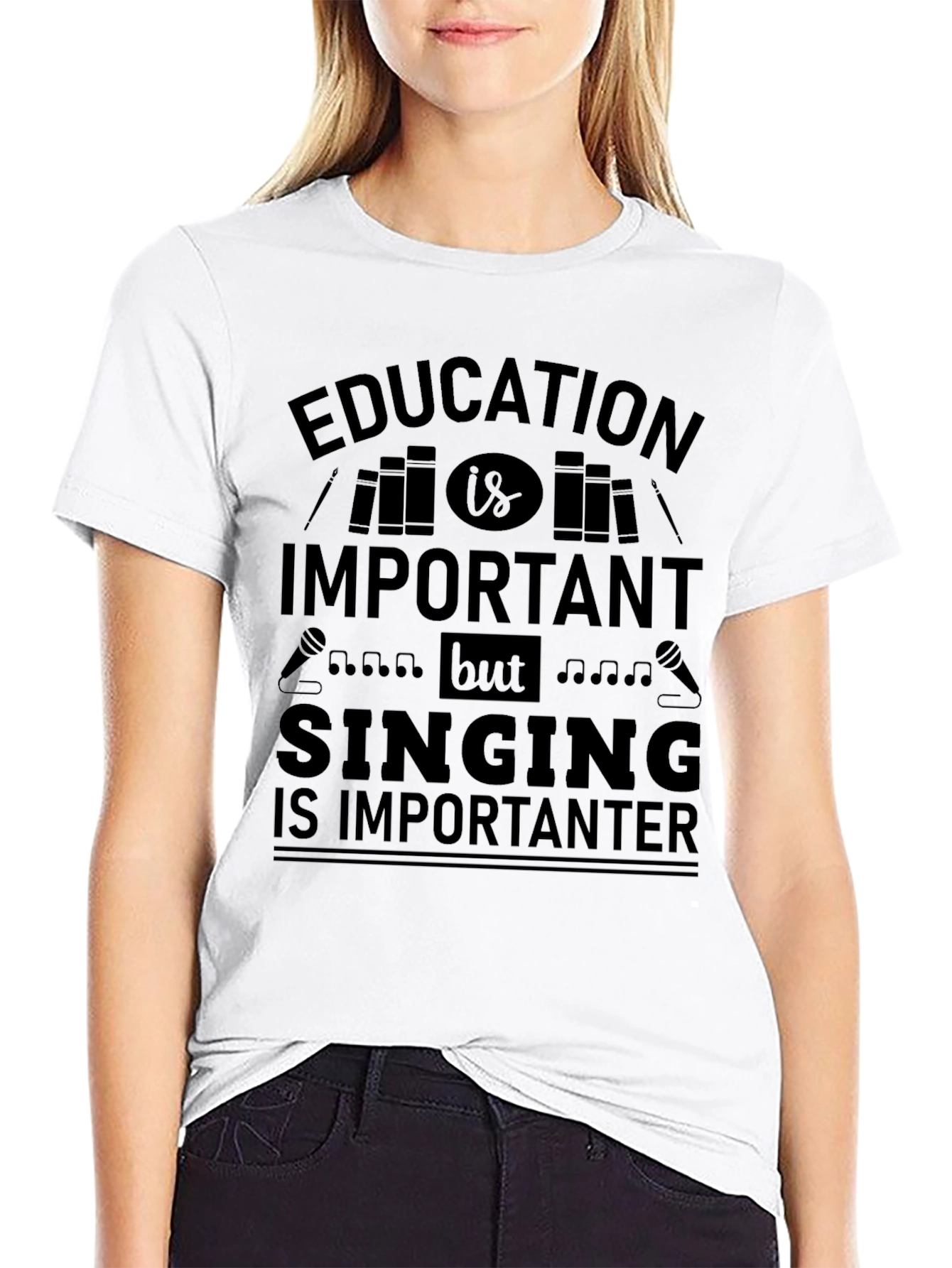 Black Education Singing Humor Graphic Tee view 9