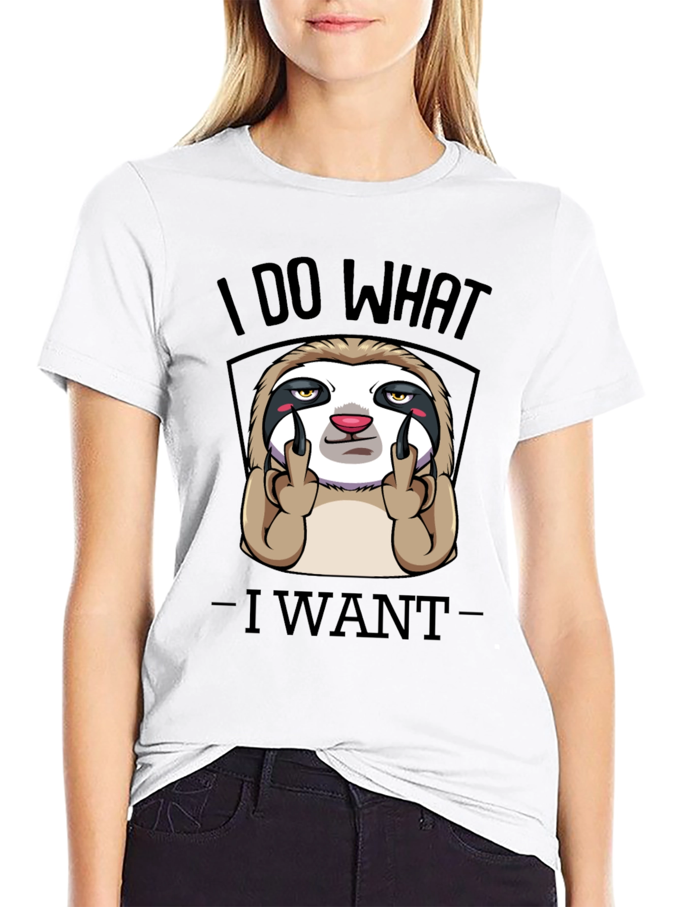 Black I Do What I Want Sloth Graphic Tee view 9