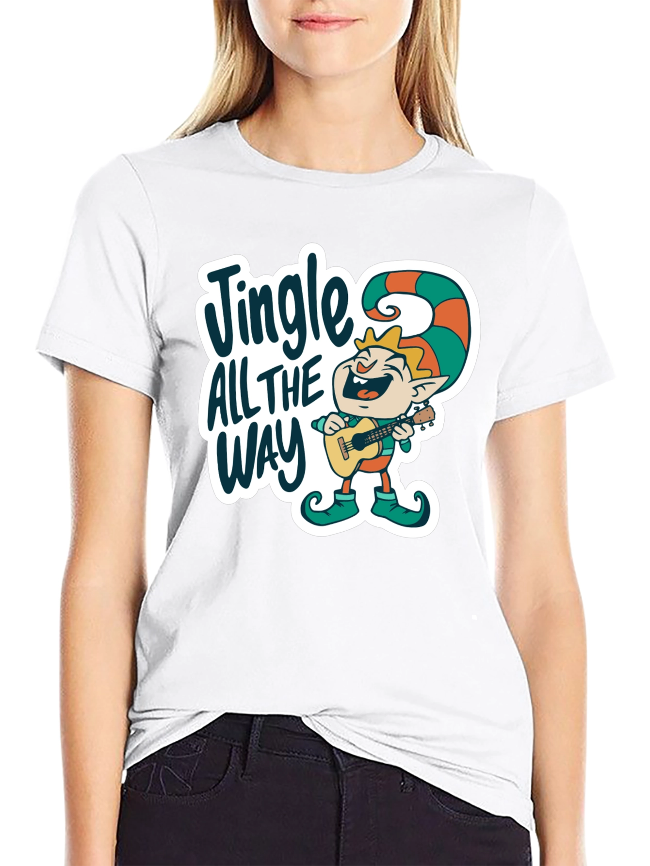 Black Jingle All The Way Elf T-Shirt view 9