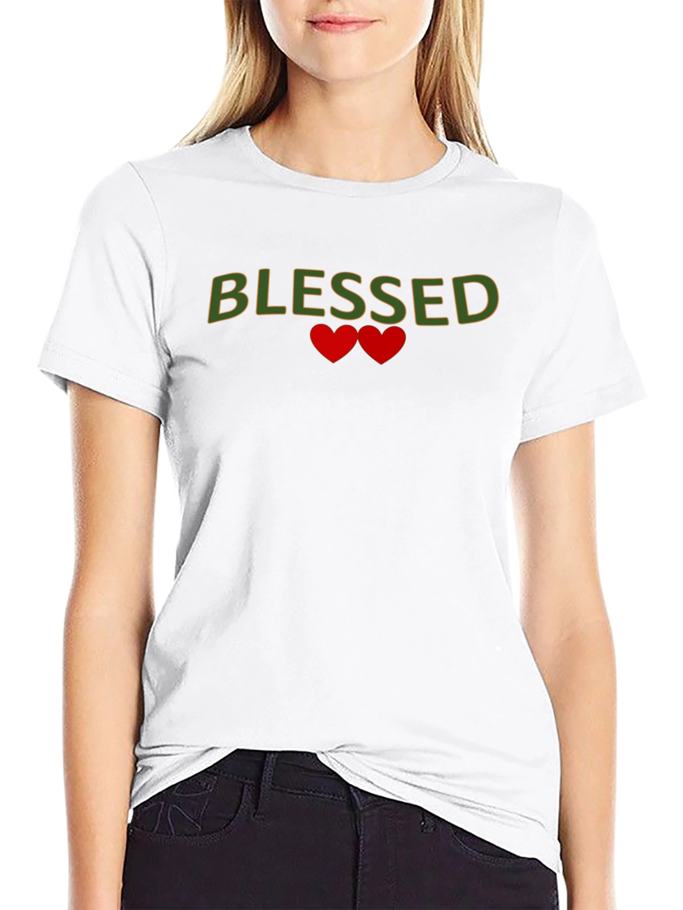 Black Blessed Heart Graphic Black T-Shirt view 9