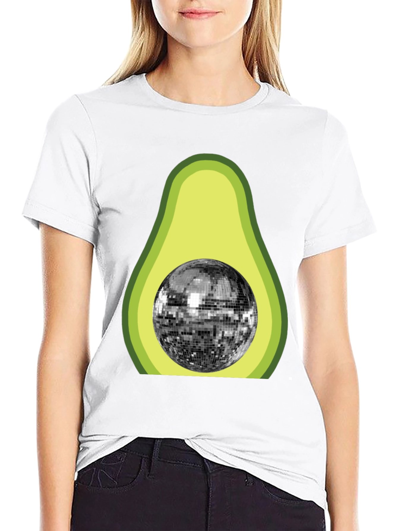 Black Avocado Disco Ball Graphic T-Shirt view 9
