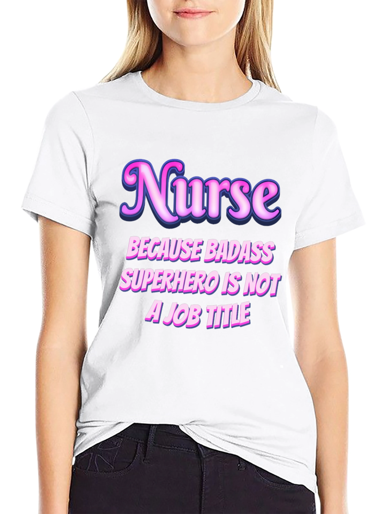 Black Nurse Badass Superhero Graphic T-Shirt view 9