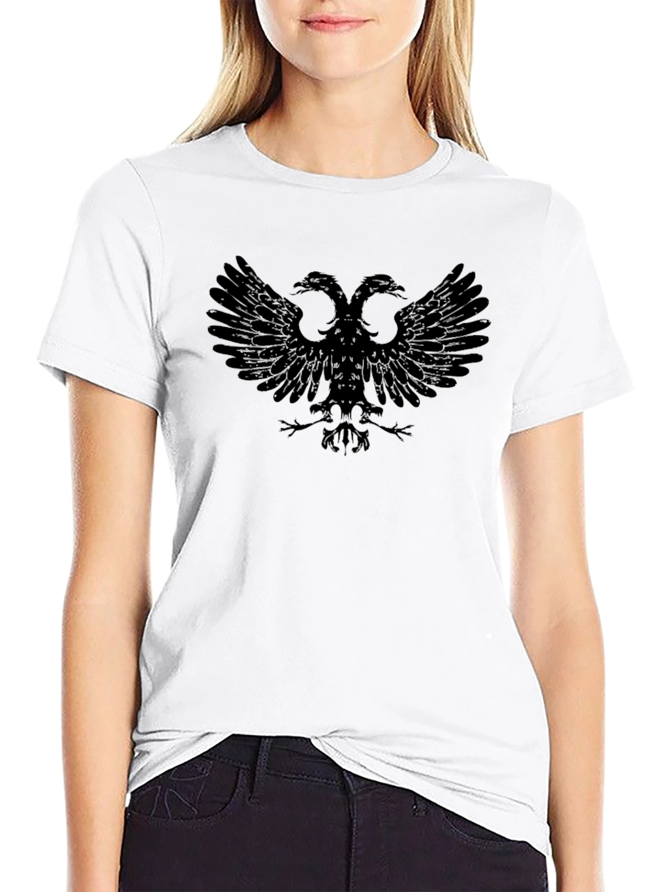 Black Albanian Eagle Graphic Tee - 9