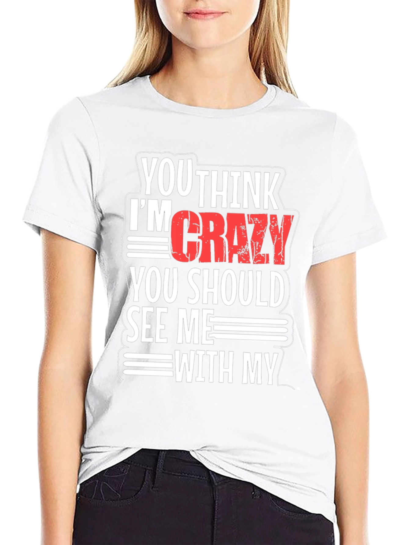Black Funny Crazy Graphic T-Shirt view 9