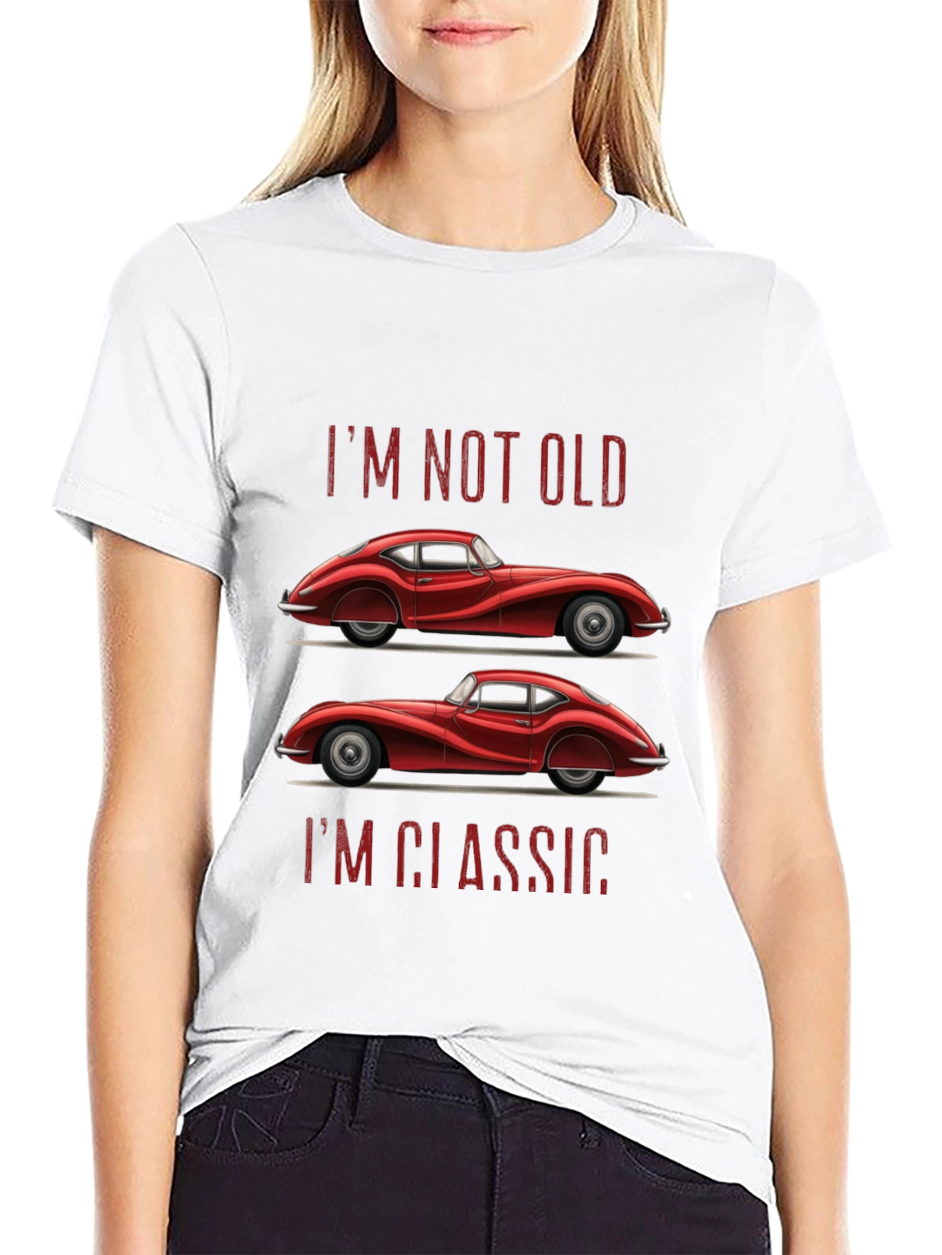 Black Classic Car T-Shirt - "I'm Not Old, I'm Classic" view 9