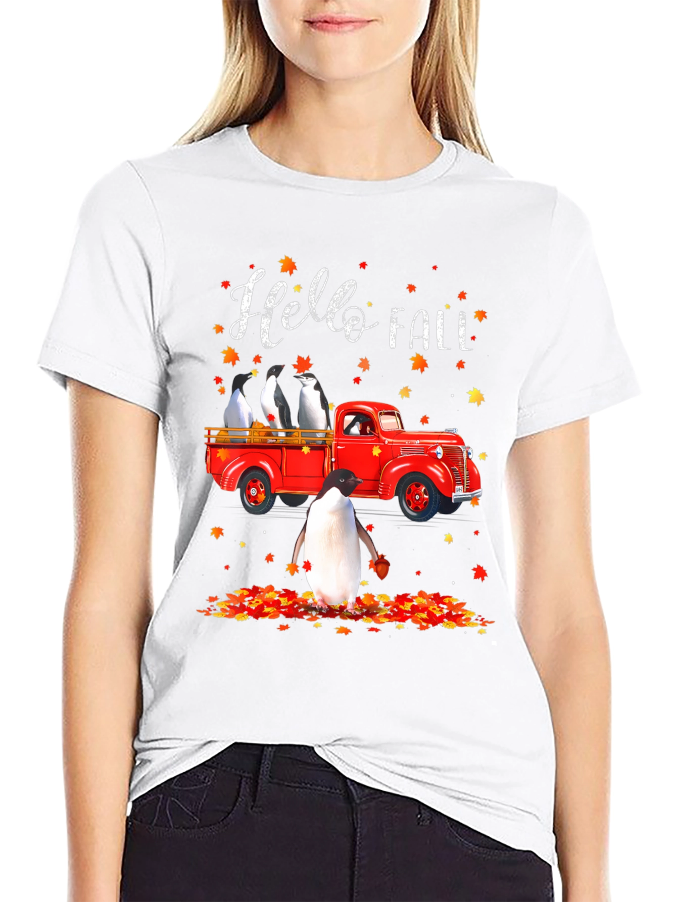 Black Penguin Fall Truck T-Shirt view 9