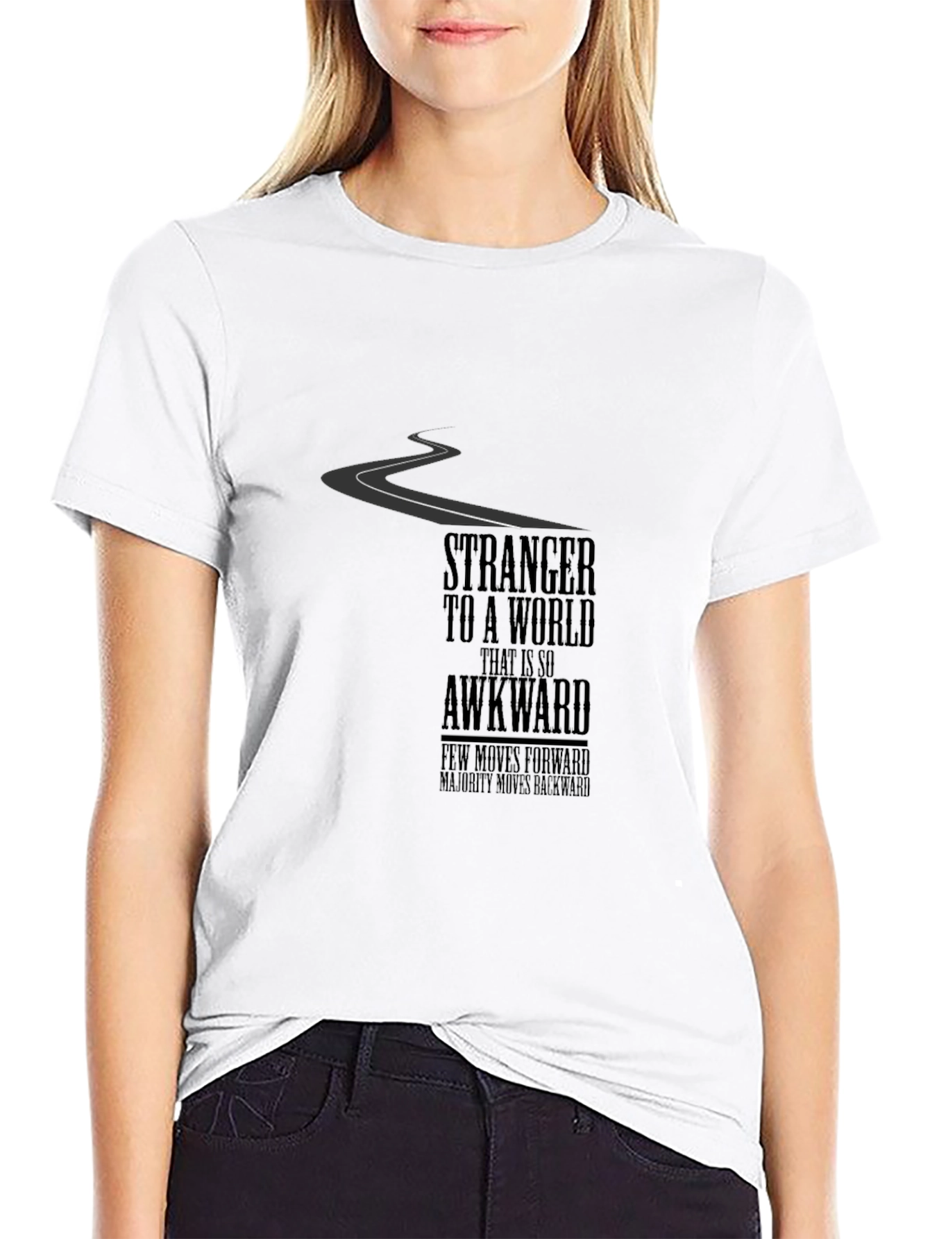 Black Stranger To A World Graphic T-Shirt view 9