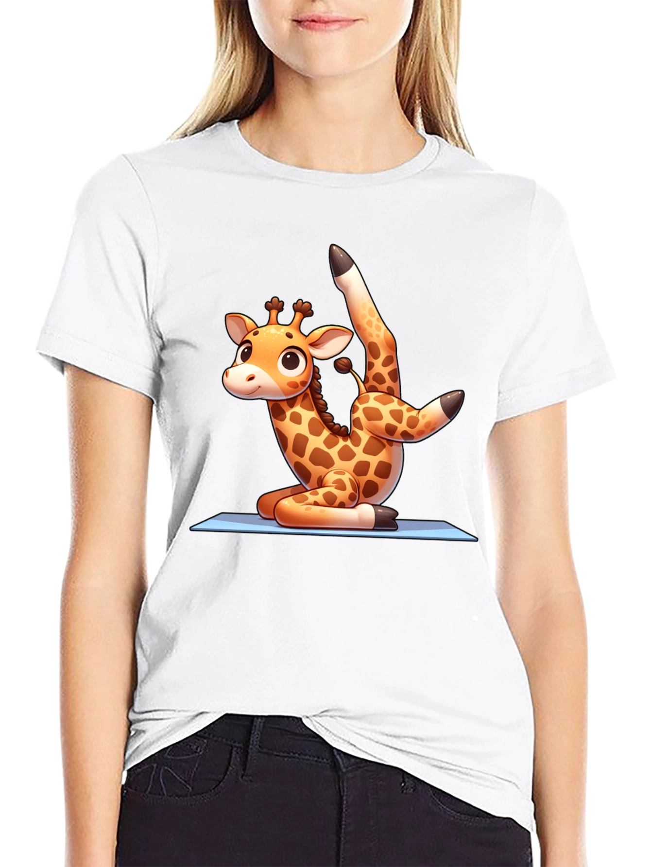 Black Yoga Giraffe T-Shirt view 9