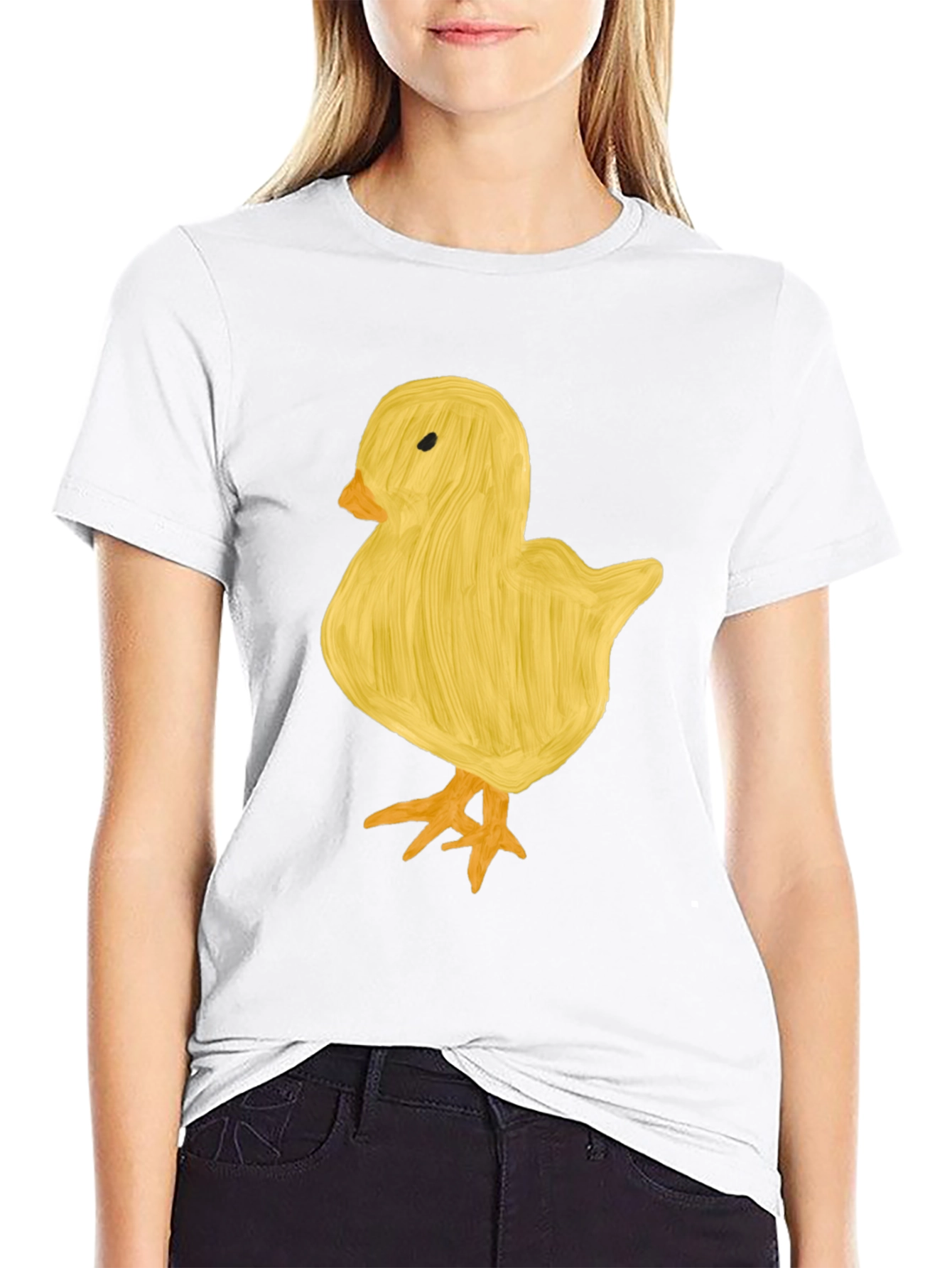Black Cute Chick Graphic Tee - Unisex Black T-Shirt view 9