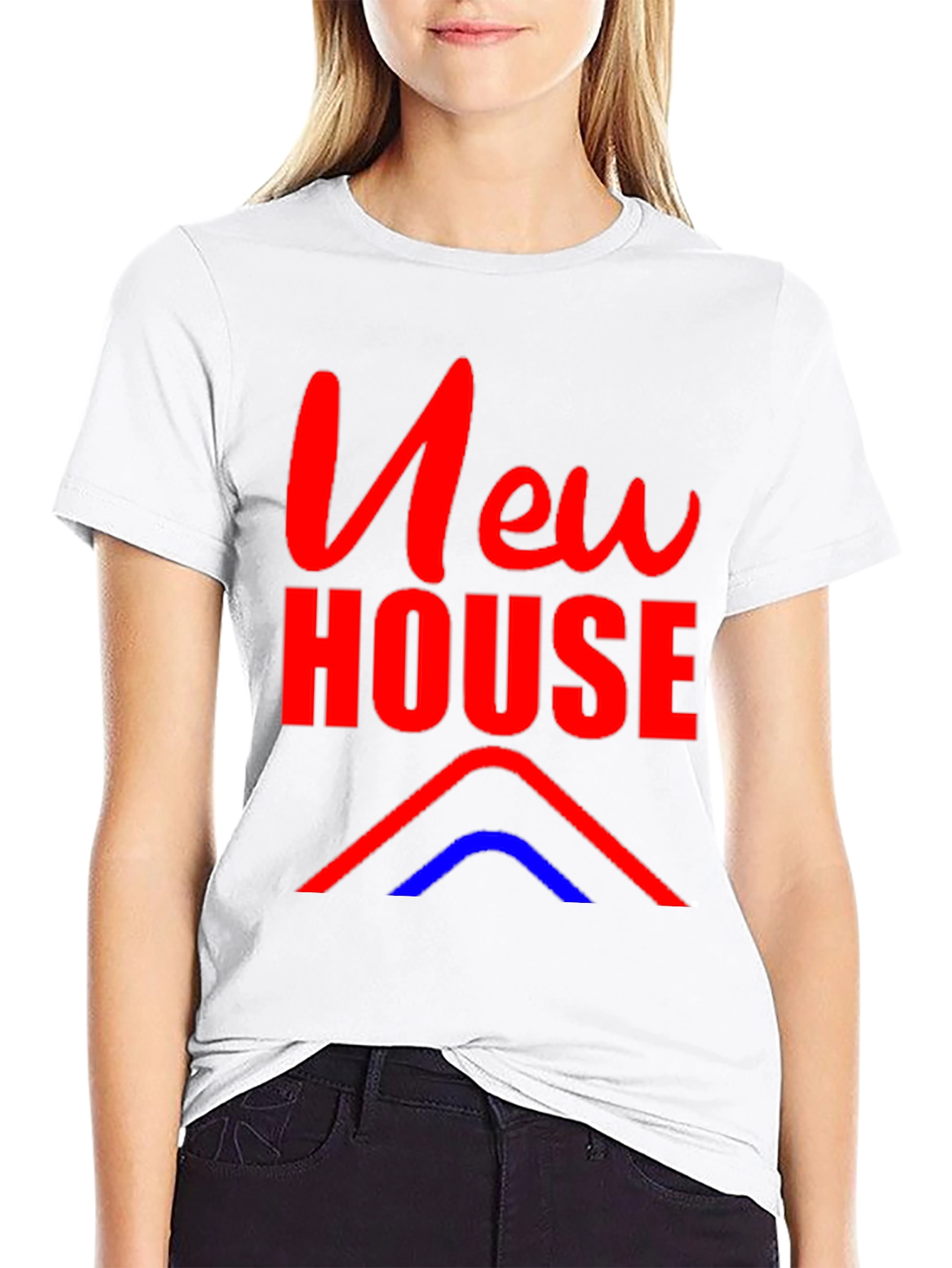 Black New House Graphic Tee - Black Cotton Blend T-Shirt view 9