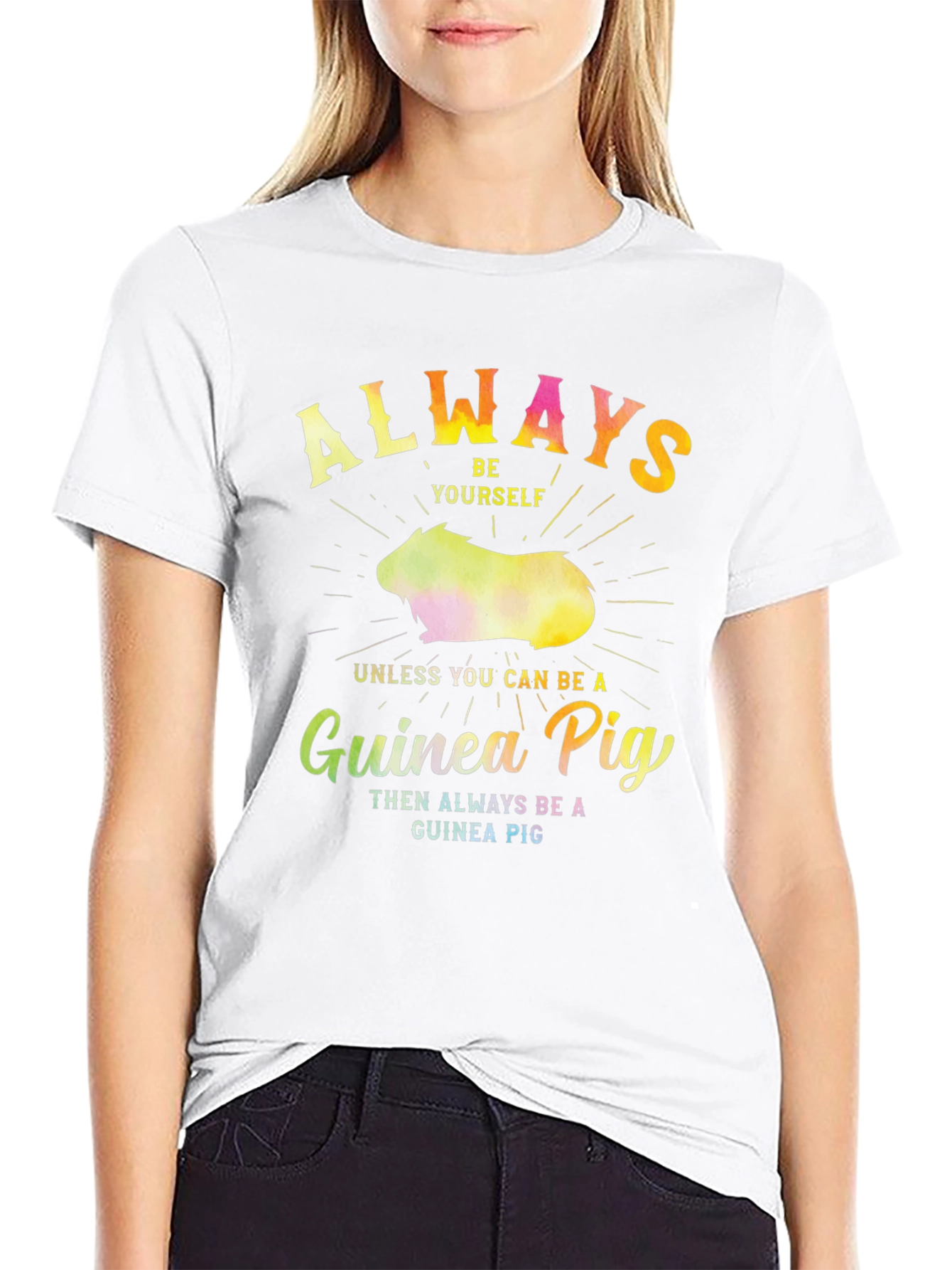 Black Always Be a Guinea Pig T-Shirt - Funny Novelty Tee view 9