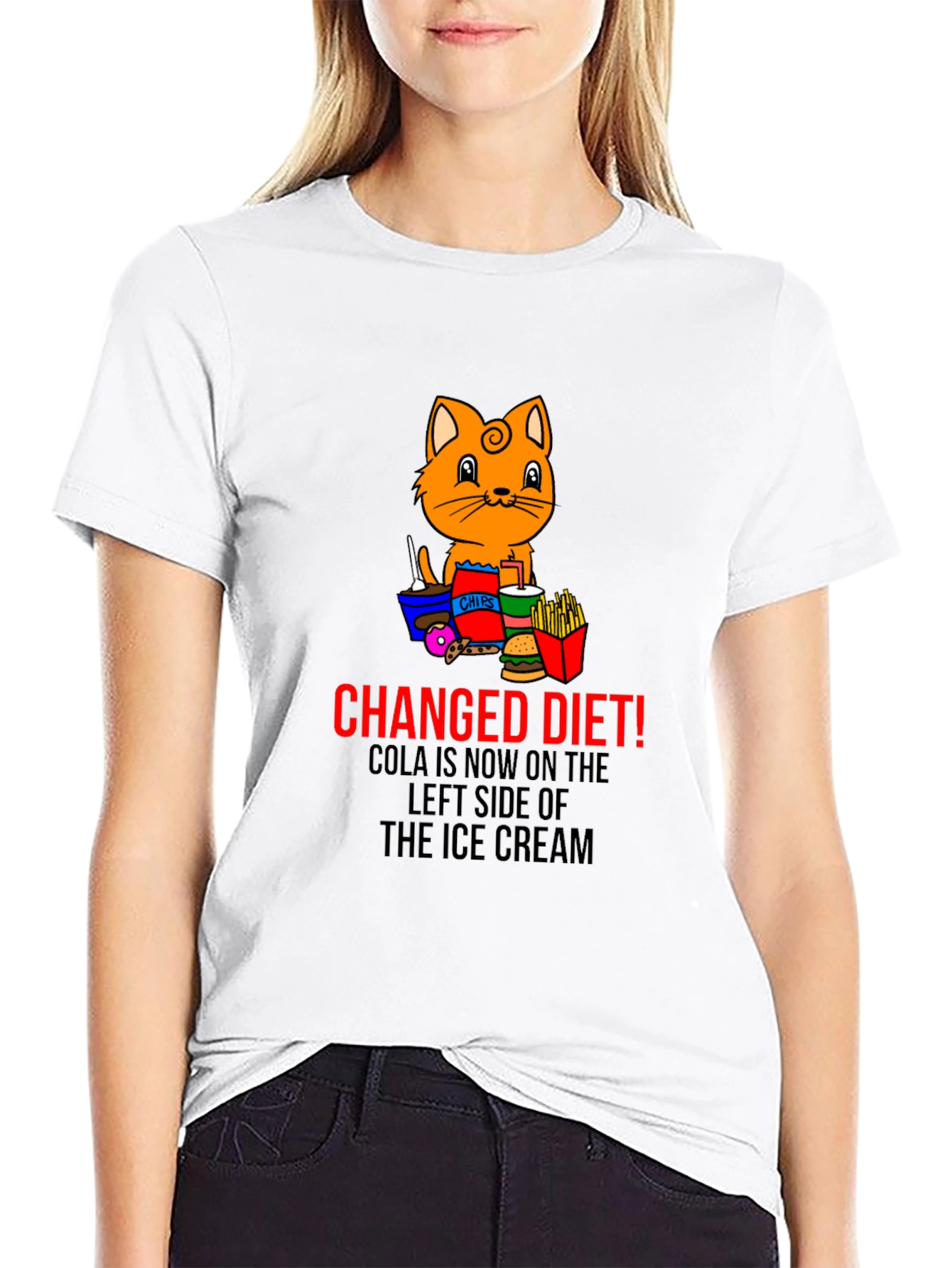 Black Changed Diet Cat T-Shirt view 9