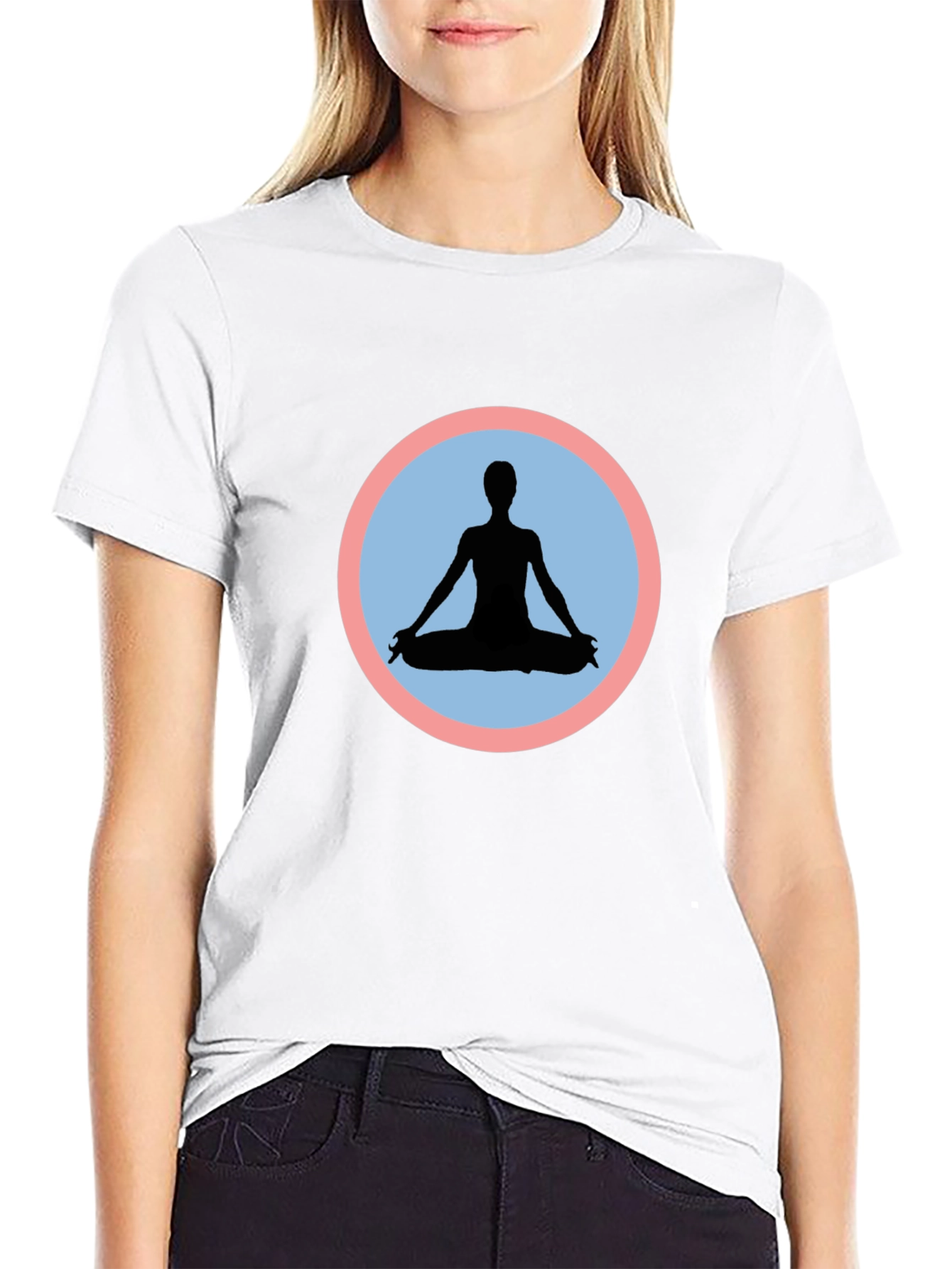 Black Yoga Pose Graphic Tee - Black view 9