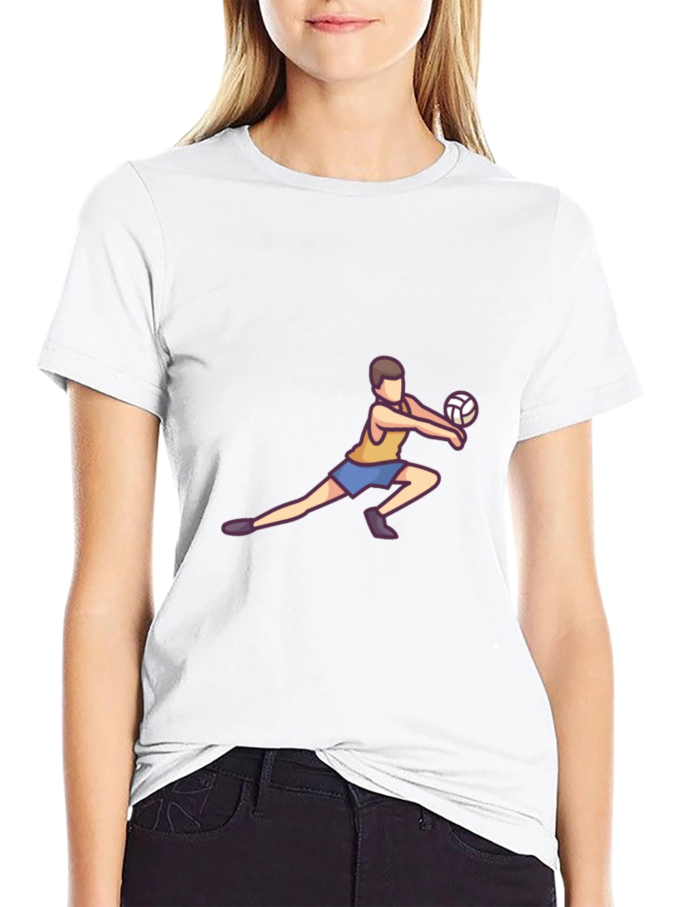 Black Volleyball Player Graphic T-Shirt view 9