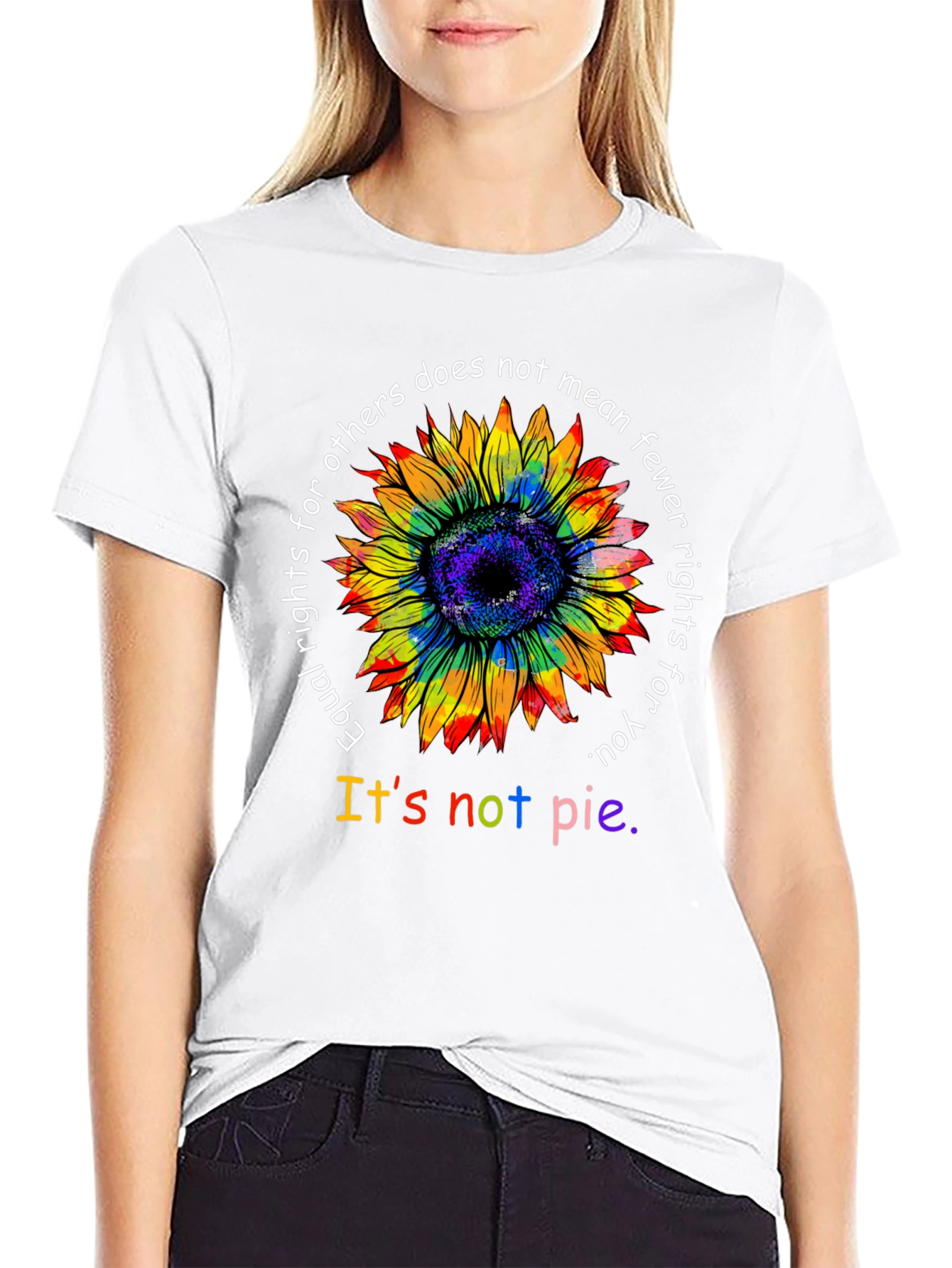 Black Equality Rights Sunflower Graphic T-Shirt view 9