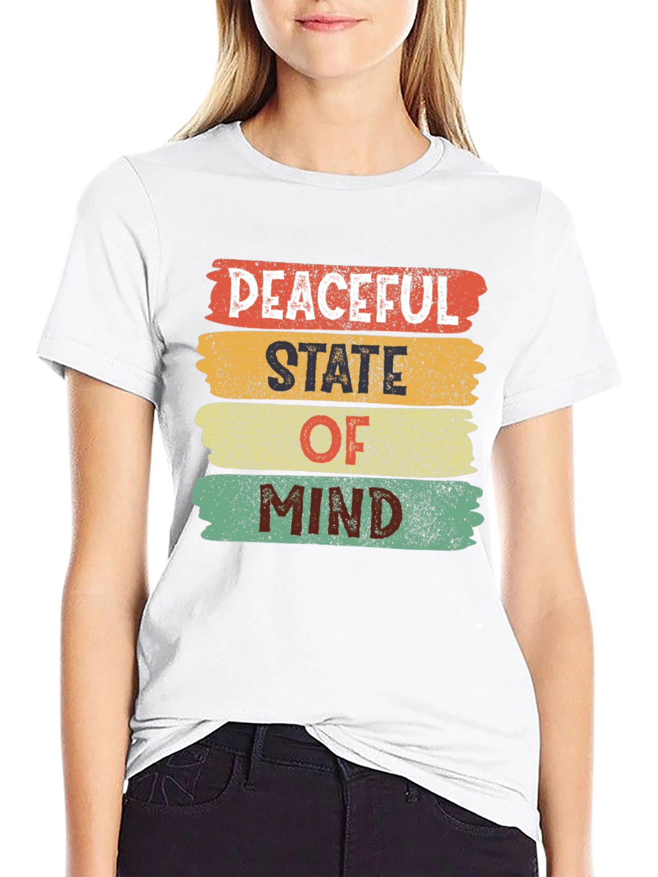 Black Peaceful State of Mind Graphic Tee view 9