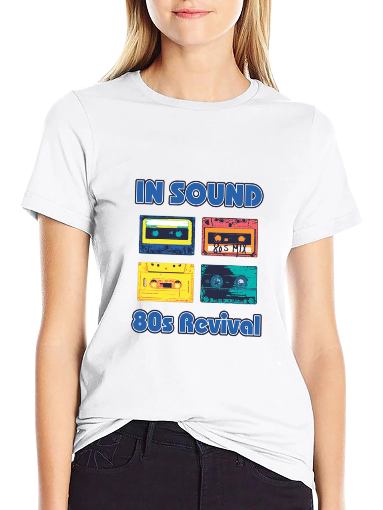 Black Retro 80s Music Revival T-Shirt view 9