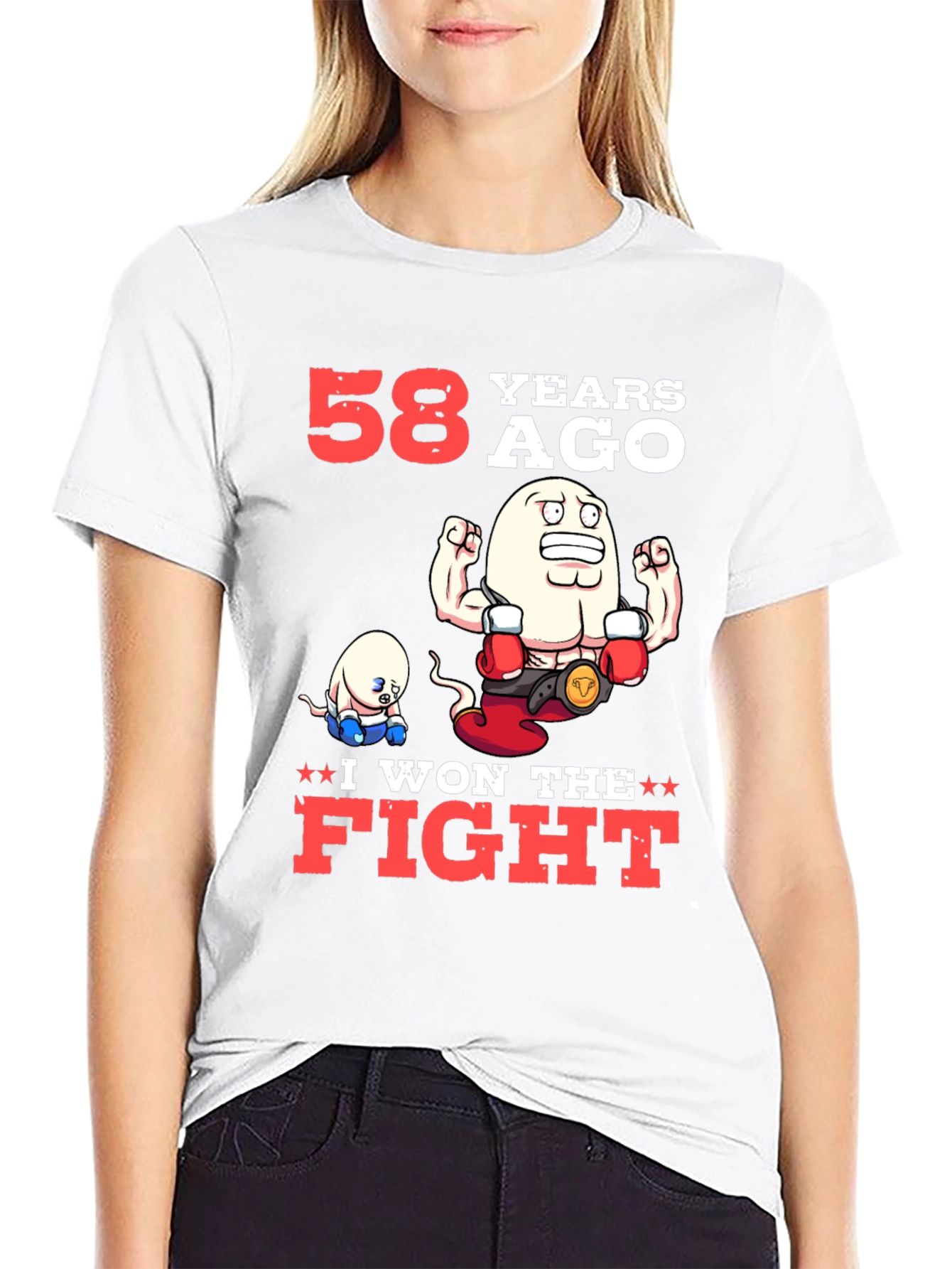 Black Funny 58 Years Ago I Won The Fight T-Shirt view 9