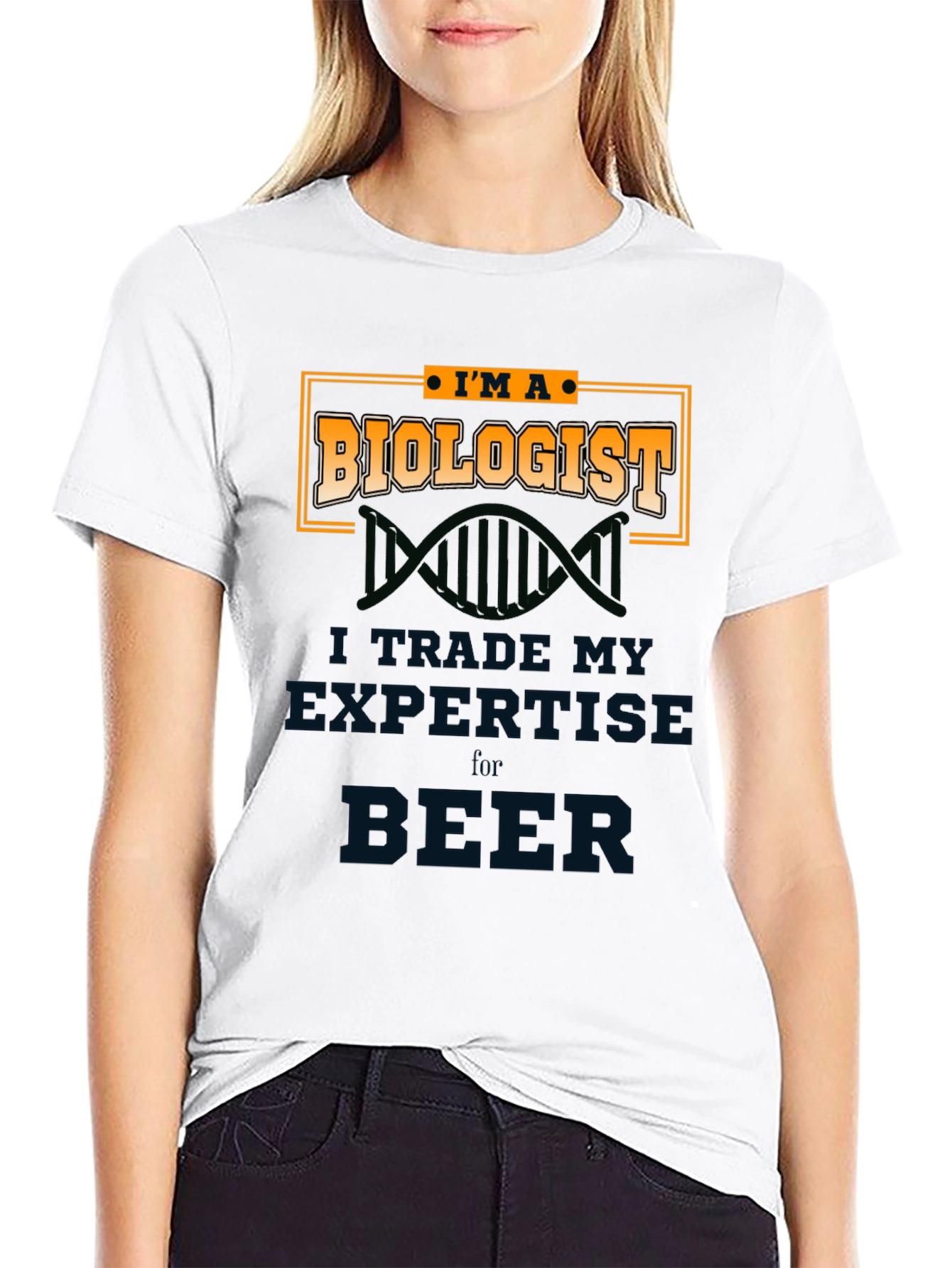 Black Biologist T-Shirt - Trade Expertise for Beer view 9