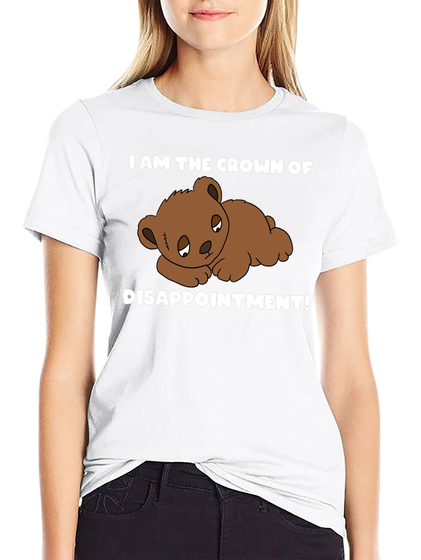 Black Crown of Disappointment T-Shirt - Sad Teddy Bear view 9