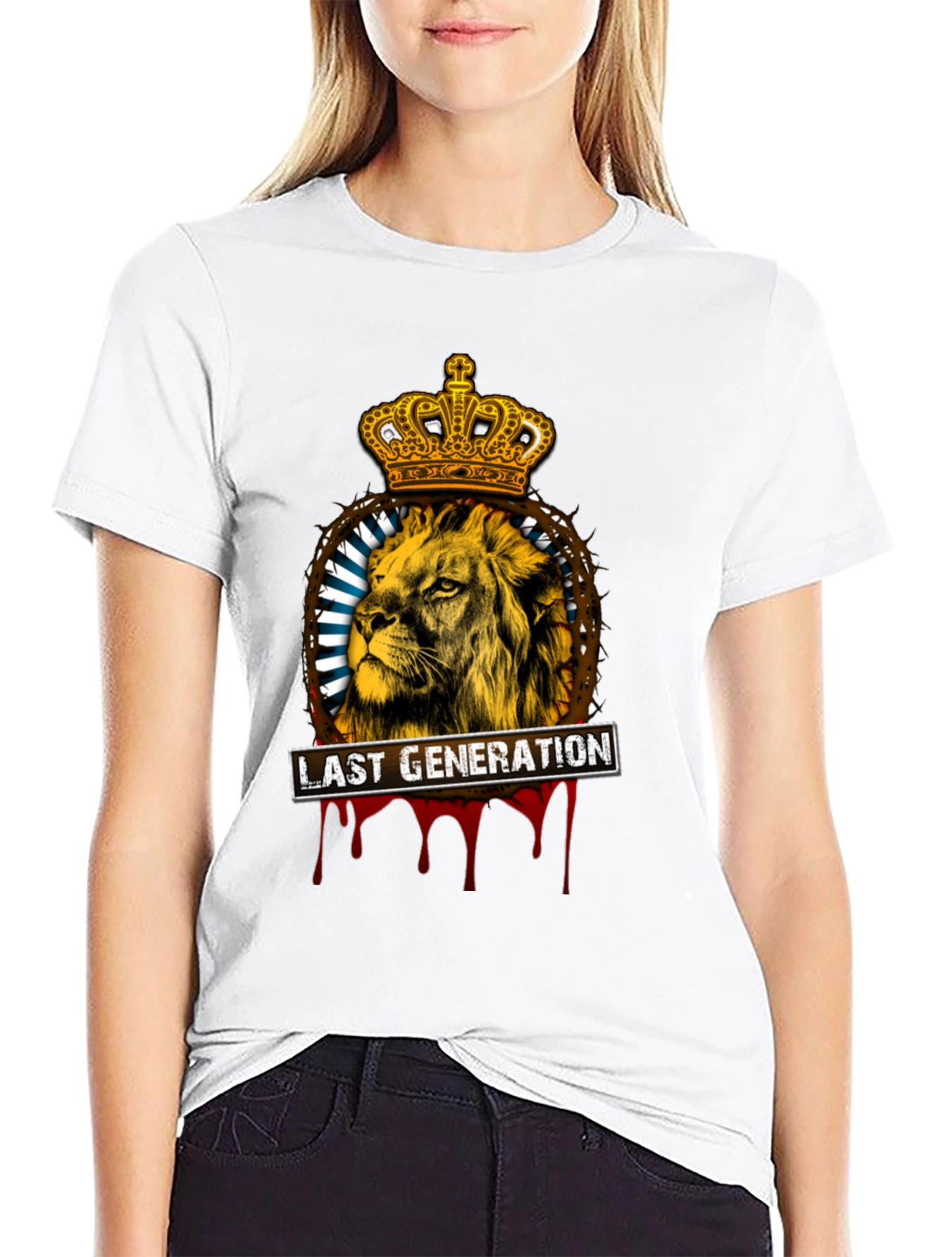 Black Lion Crown T-Shirt - Last Generation Graphic Tee view 9