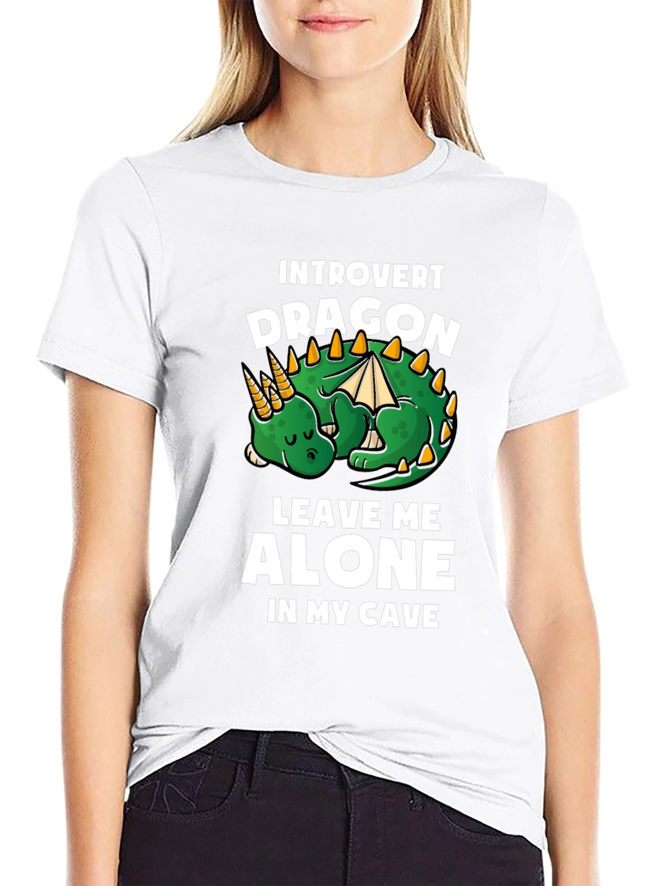 Black Introvert Dragon T-Shirt - Leave Me Alone view 9