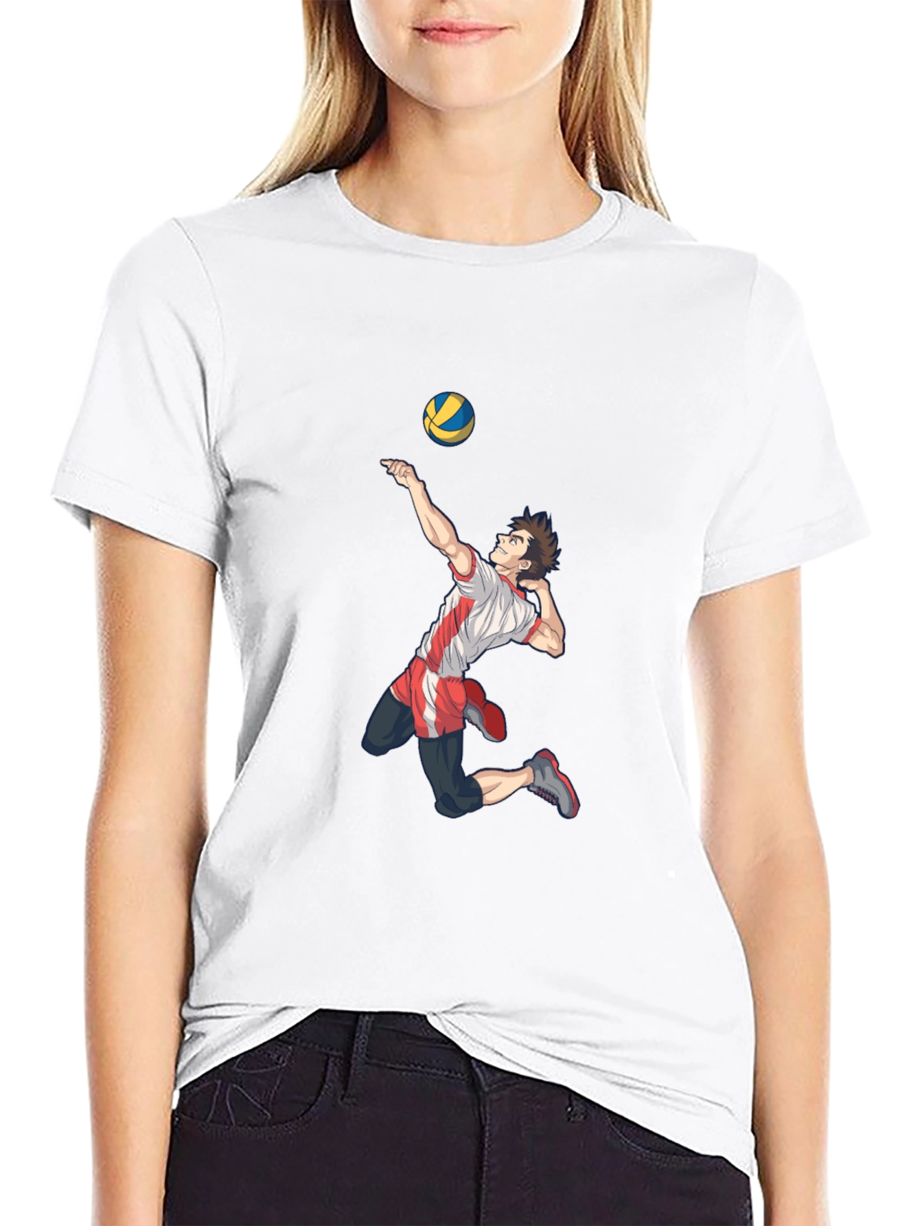 Black Volleyball Anime Graphic T-Shirt view 9