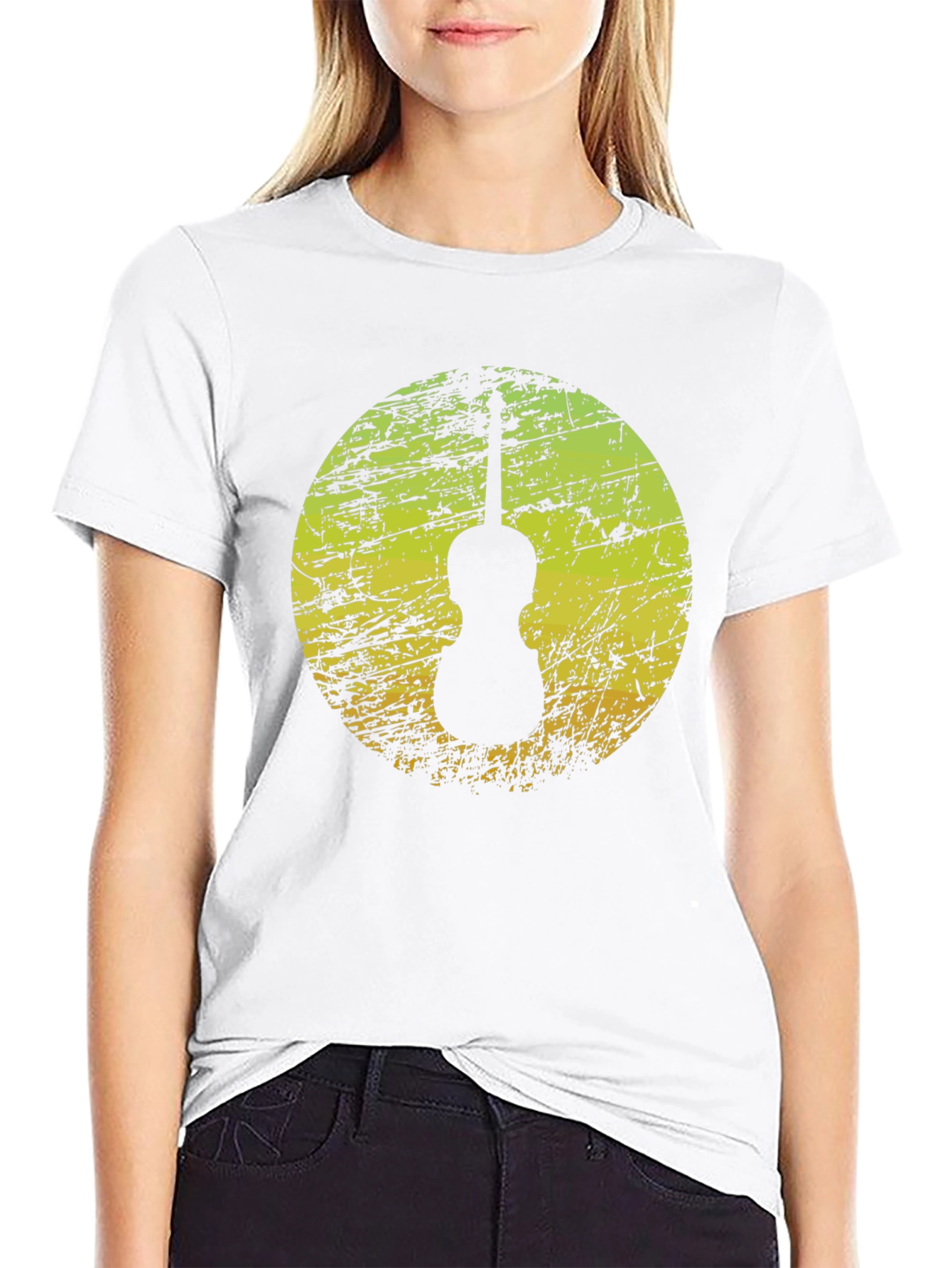Black Grunge Guitar Silhouette T-Shirt view 9
