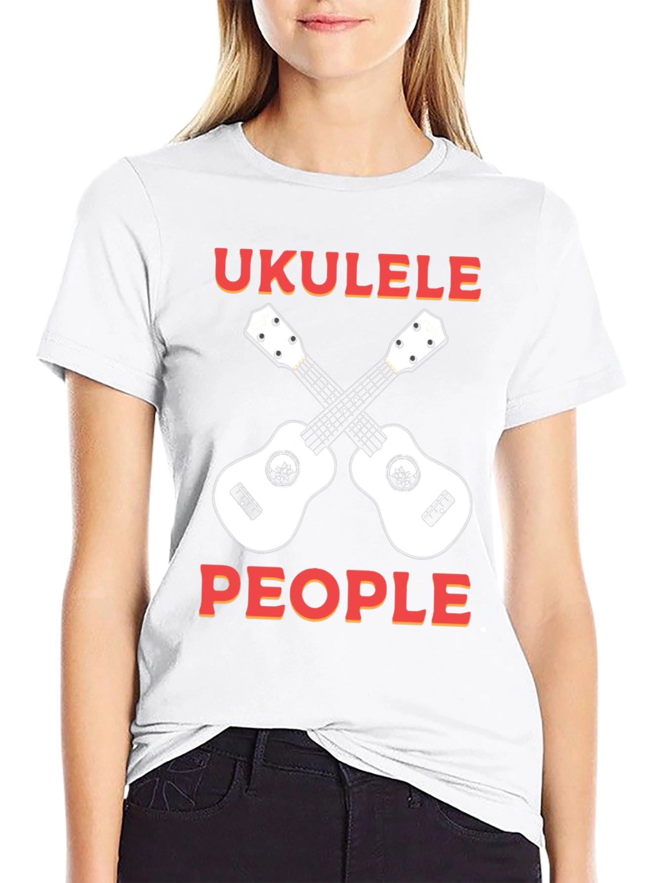Black Ukulele People Graphic T-Shirt view 9