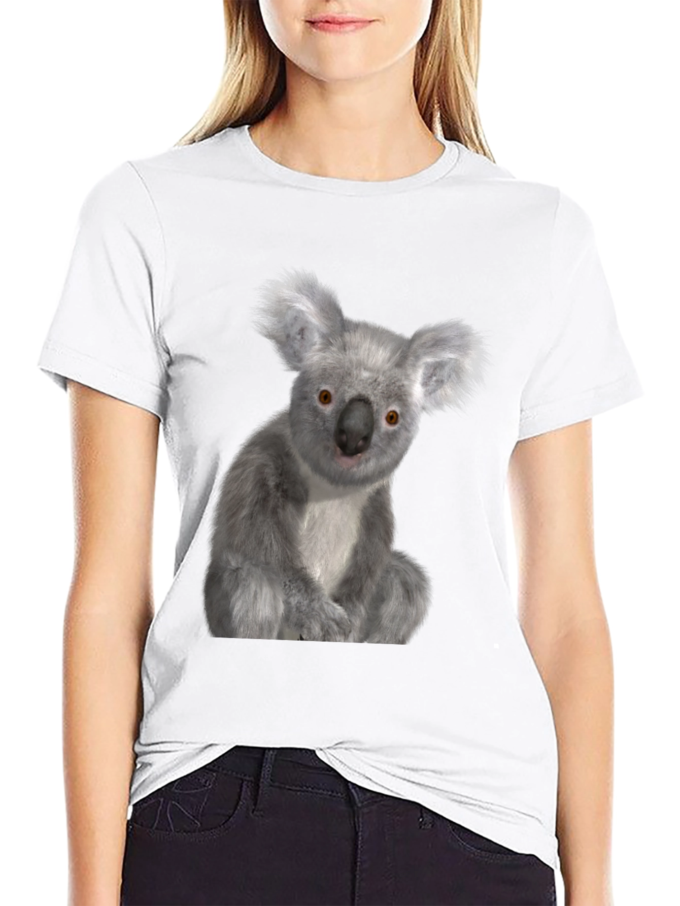 Black Koala Graphic Tee - Black Cotton Comfort view 9