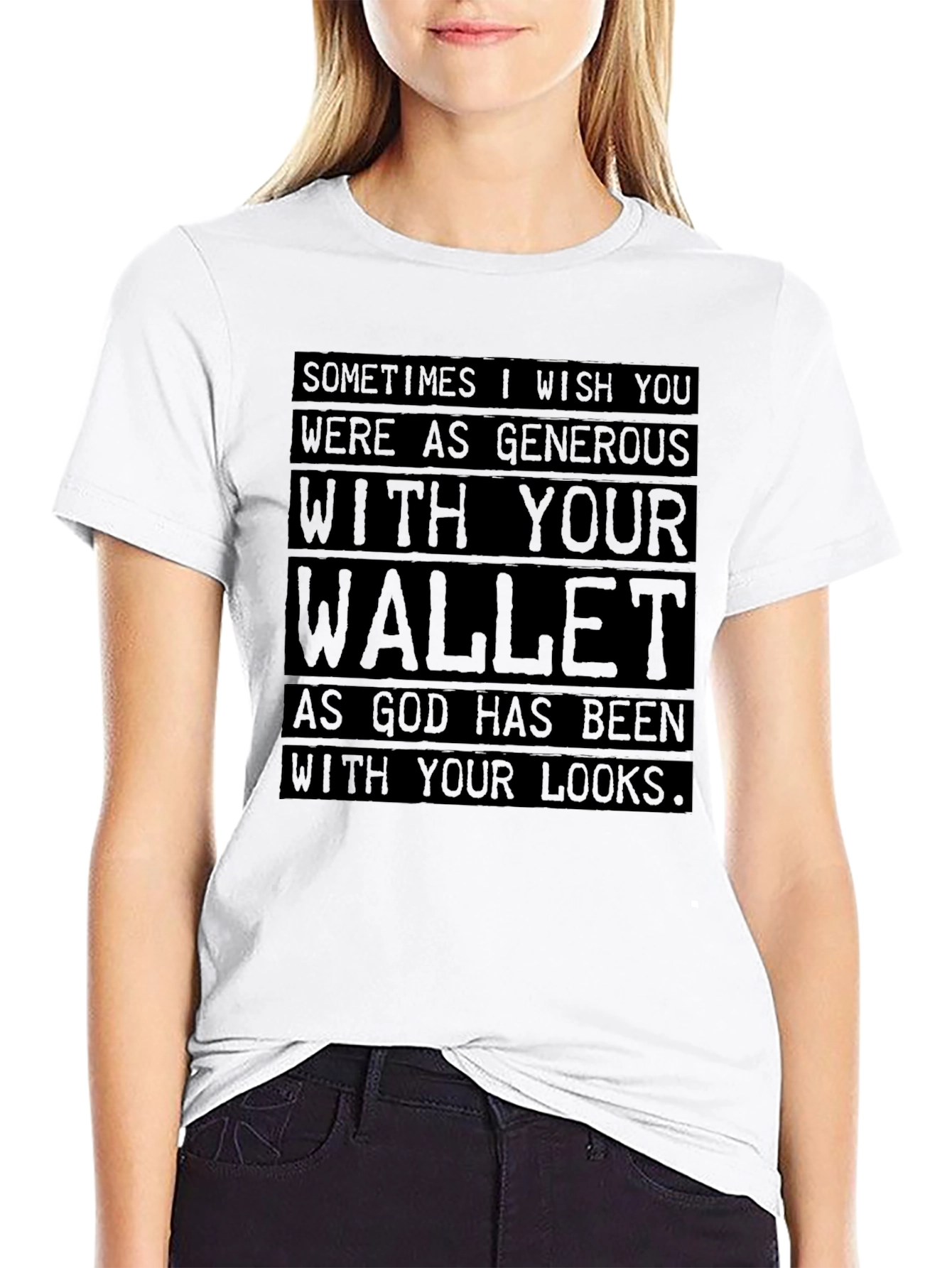 Black Humorous "Wallet Generosity" Graphic Tee view 9