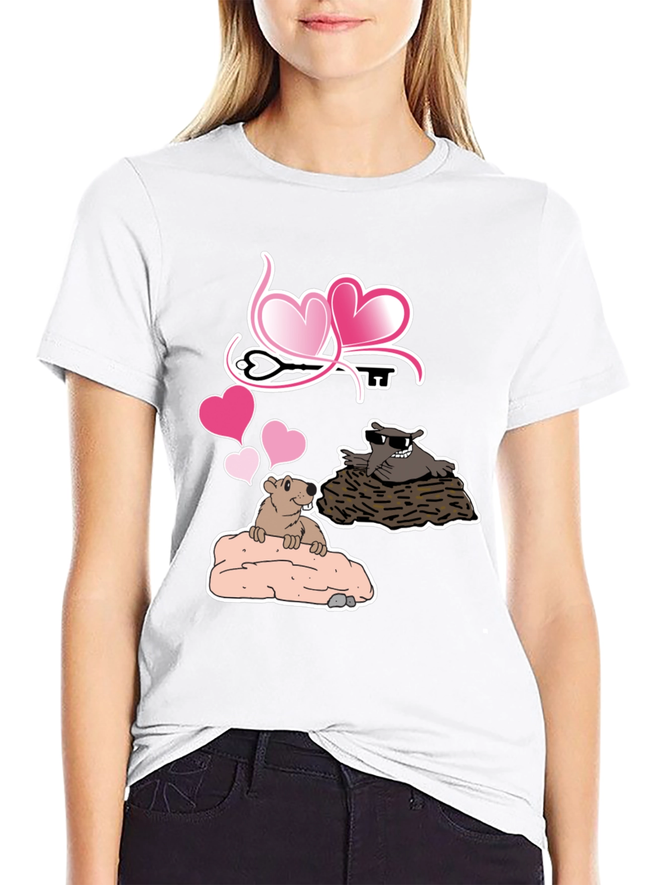 Black Groundhog Love T-Shirt - Cute Valentine's Day Tee view 9