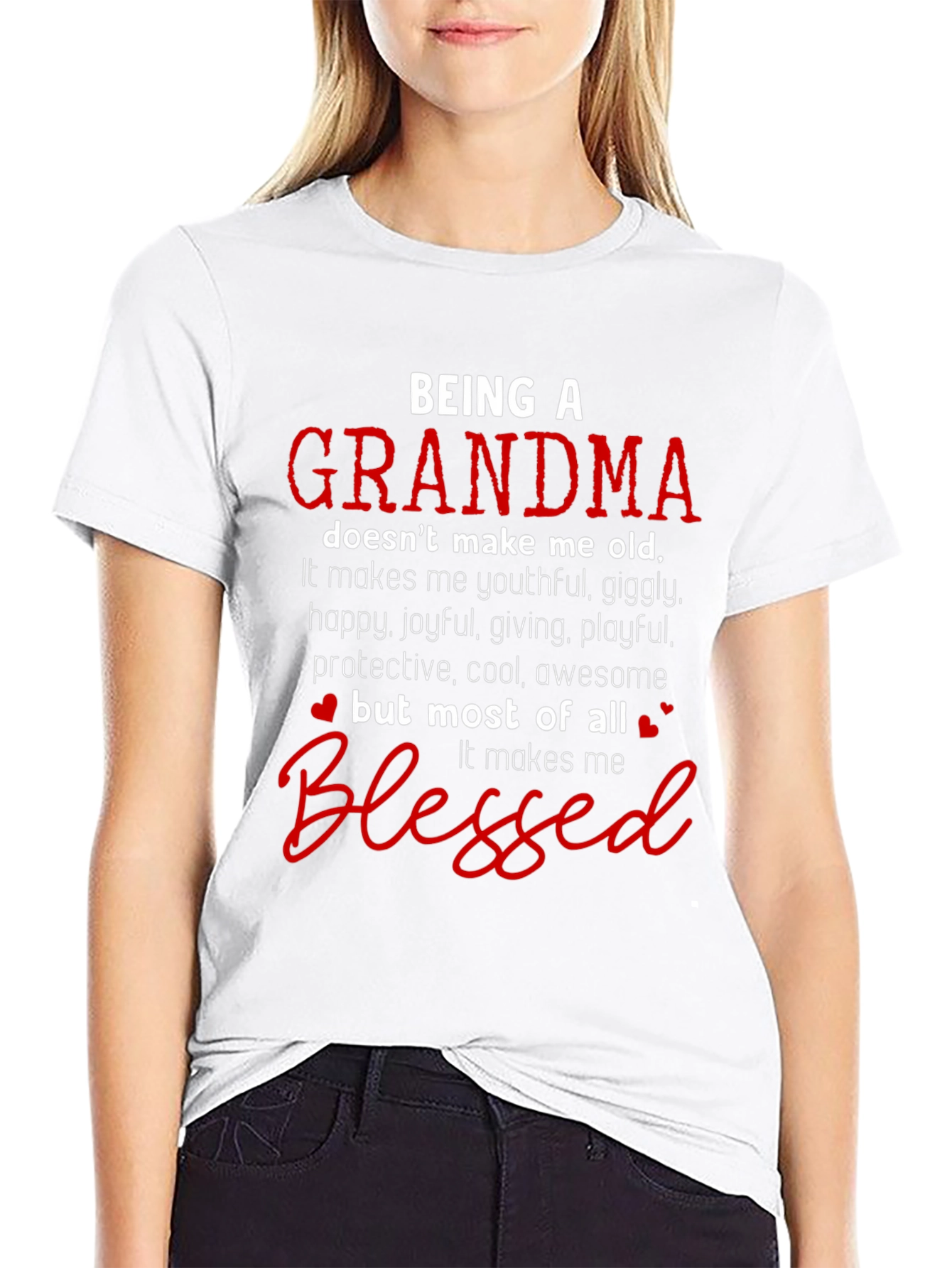 Black Grandma Blessed T-Shirt view 9