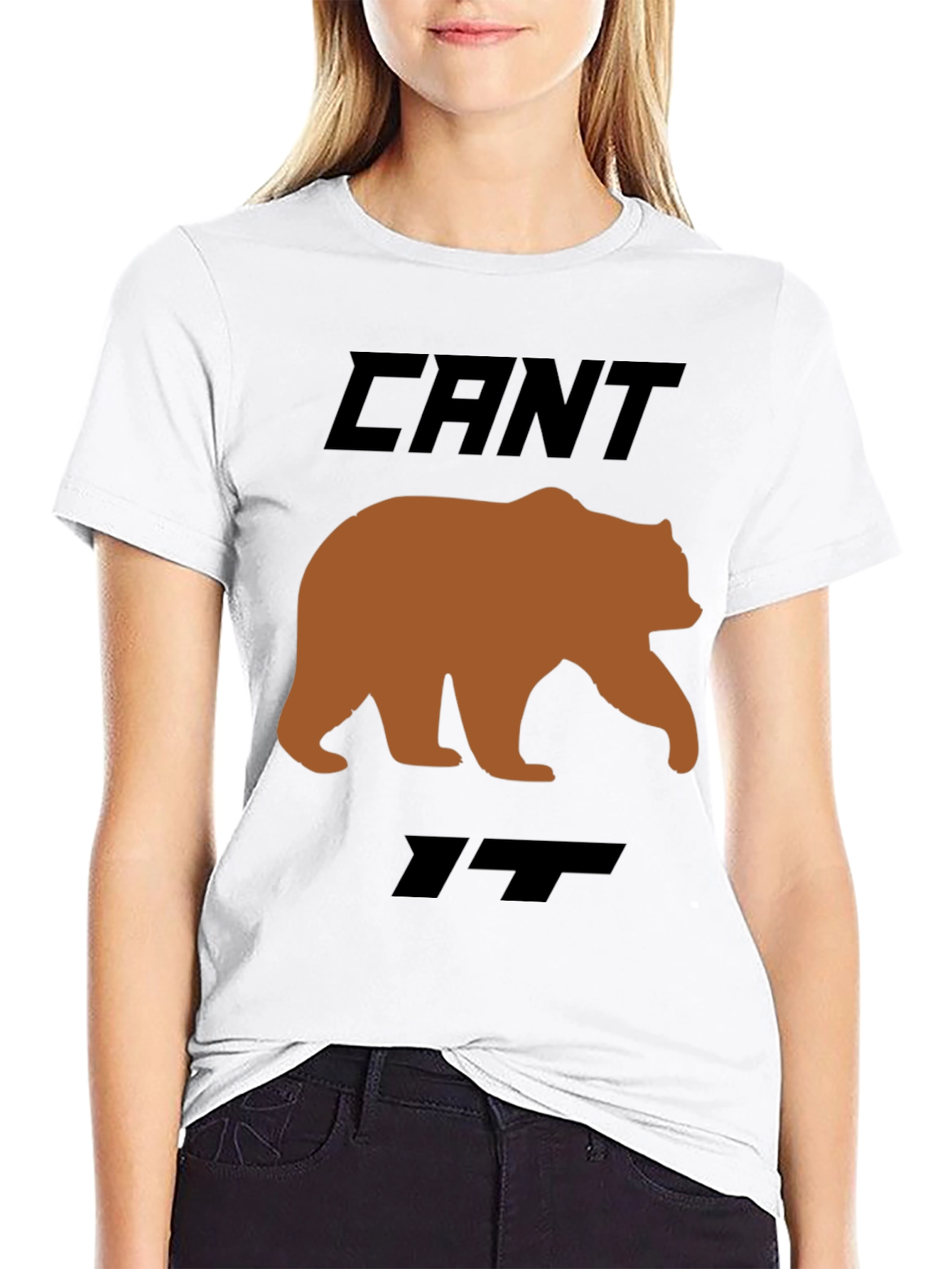 Black Can't Bear It Funny Graphic T-Shirt view 9