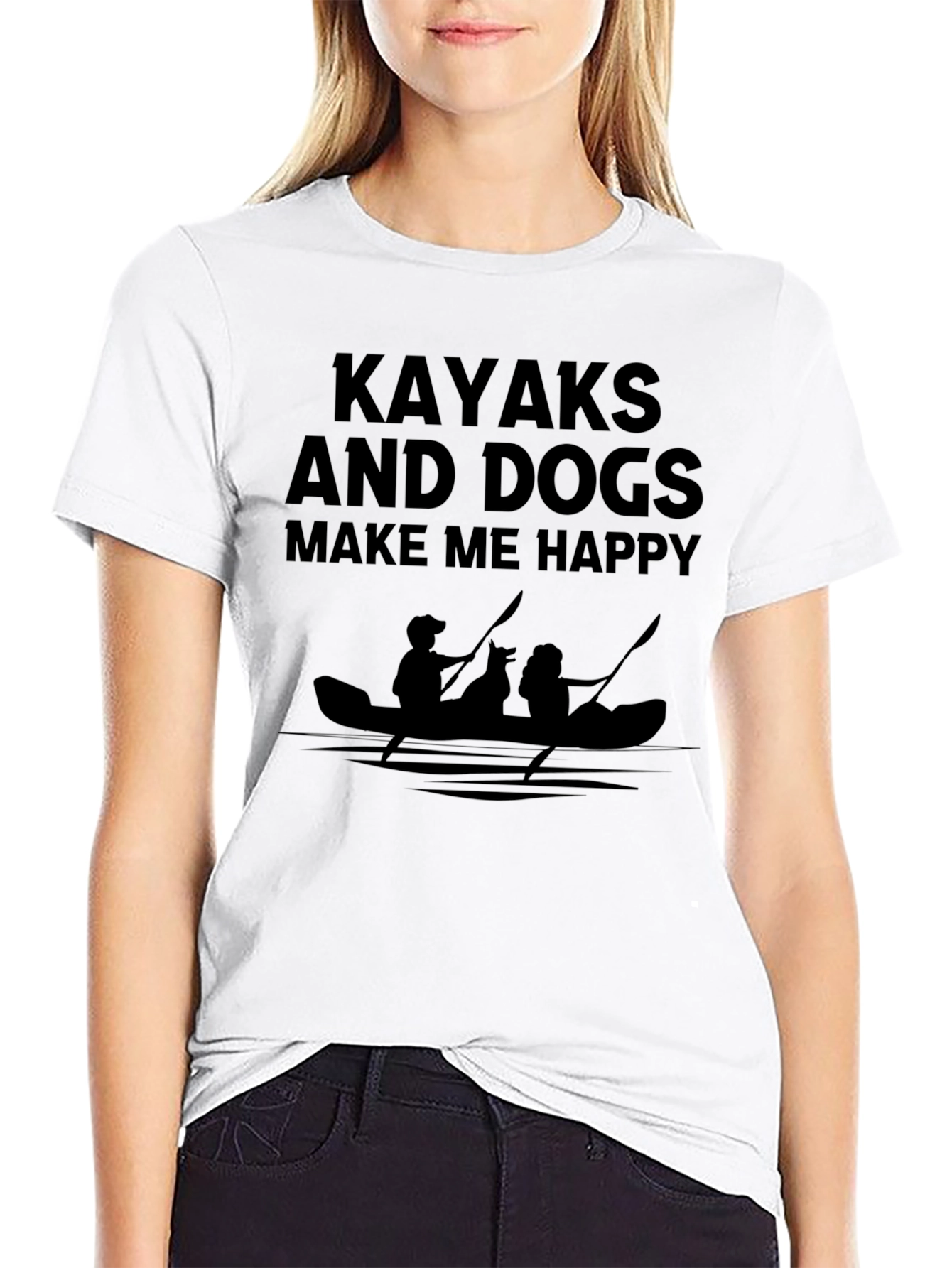 Kayaks and Dogs Graphic T-Shirt - Black - 9