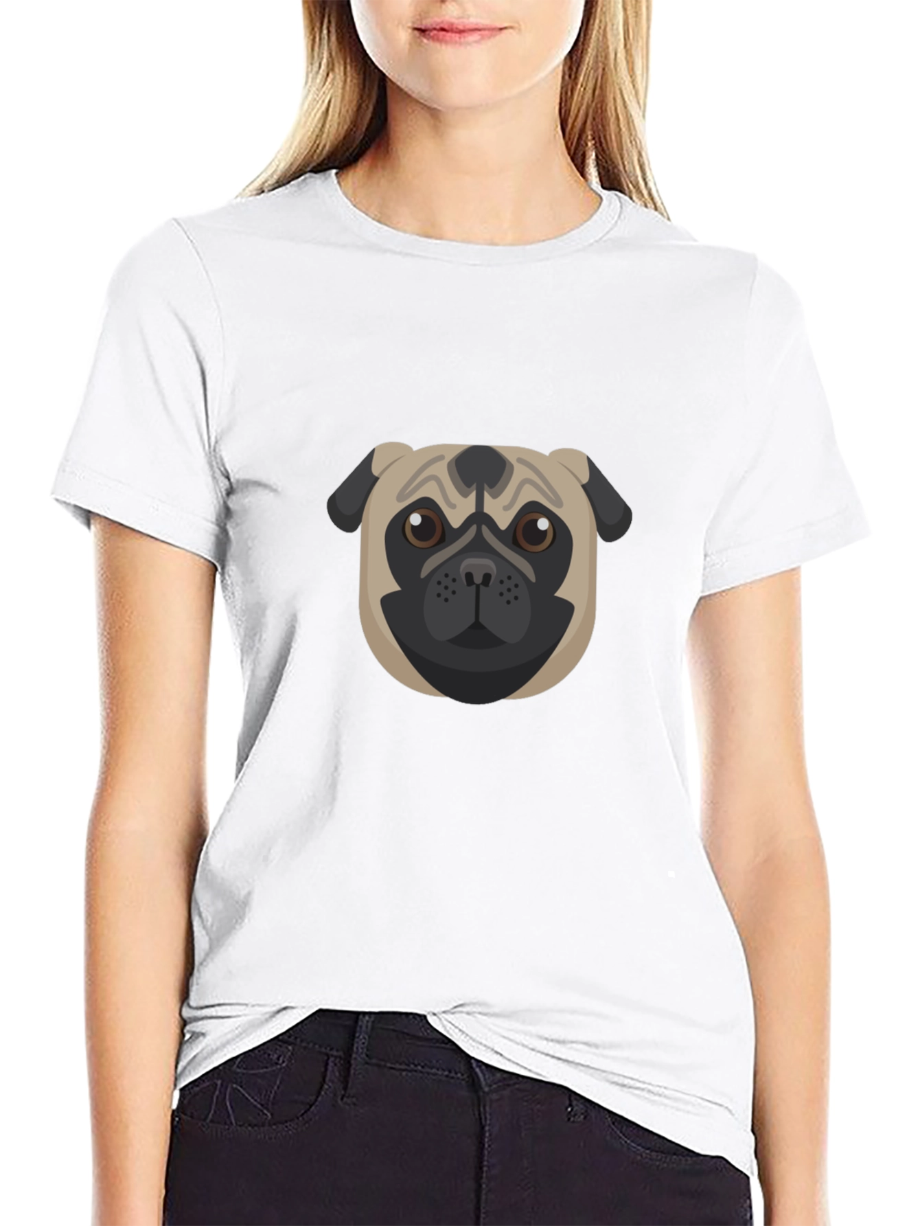 Black Pug Graphic Black T-Shirt - Men's Casual Tee view 9